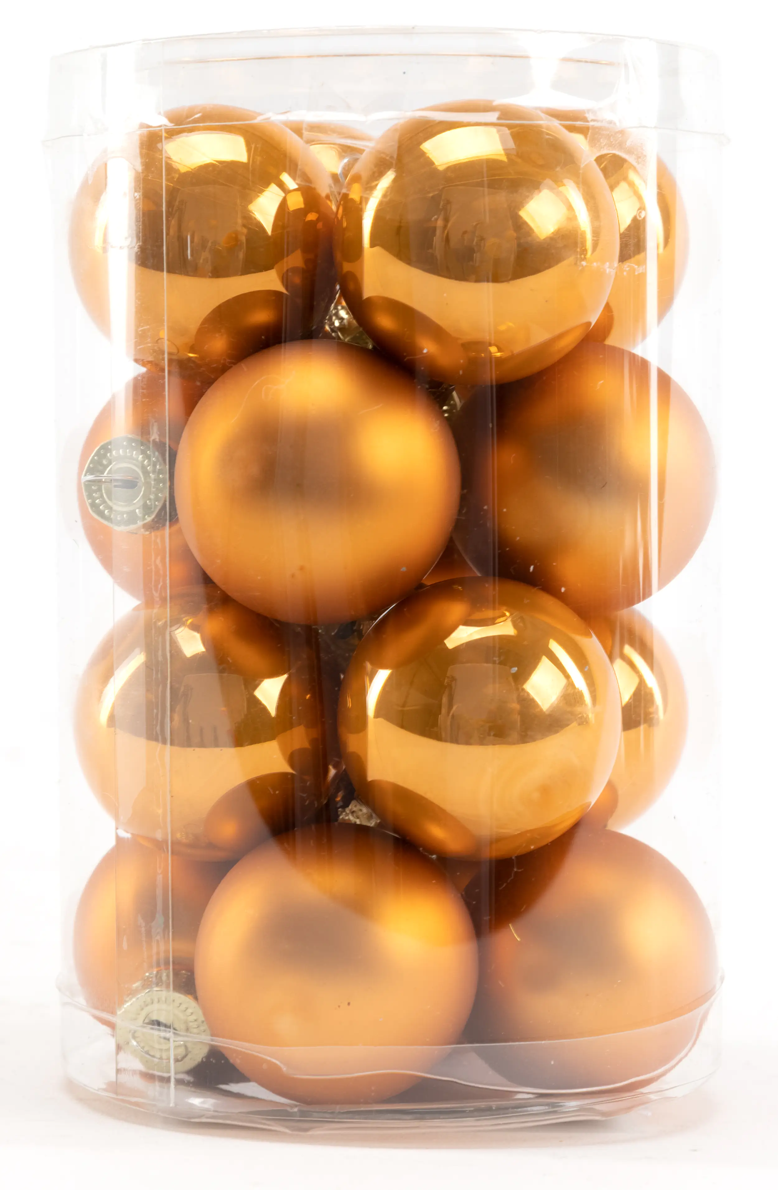 4333692538428 TrendLine Mini-Christbaumkugeln aus Glas Ø 3,5 cm bernstein 16 Stück