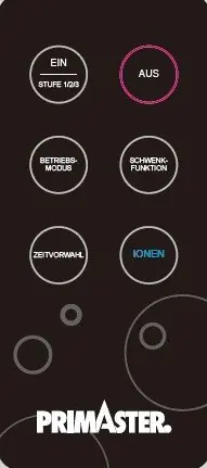 Primaster Turmventilator mit Fernbedienung 91 cm schwarz