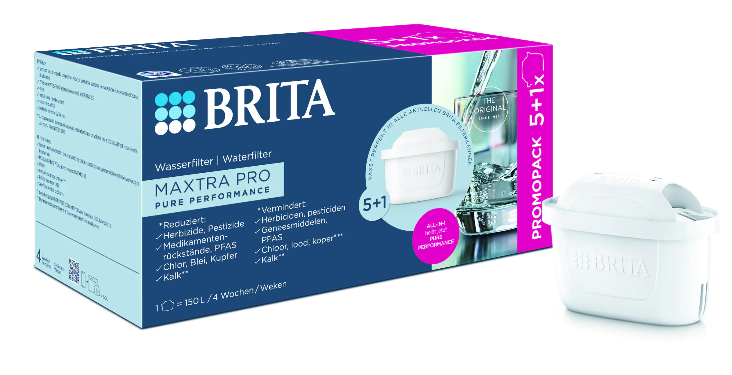 Brita Wasserfilterkartuschen MAXTRA PRO Pure Performance All-IN-1 5er Pack + 1 gratis