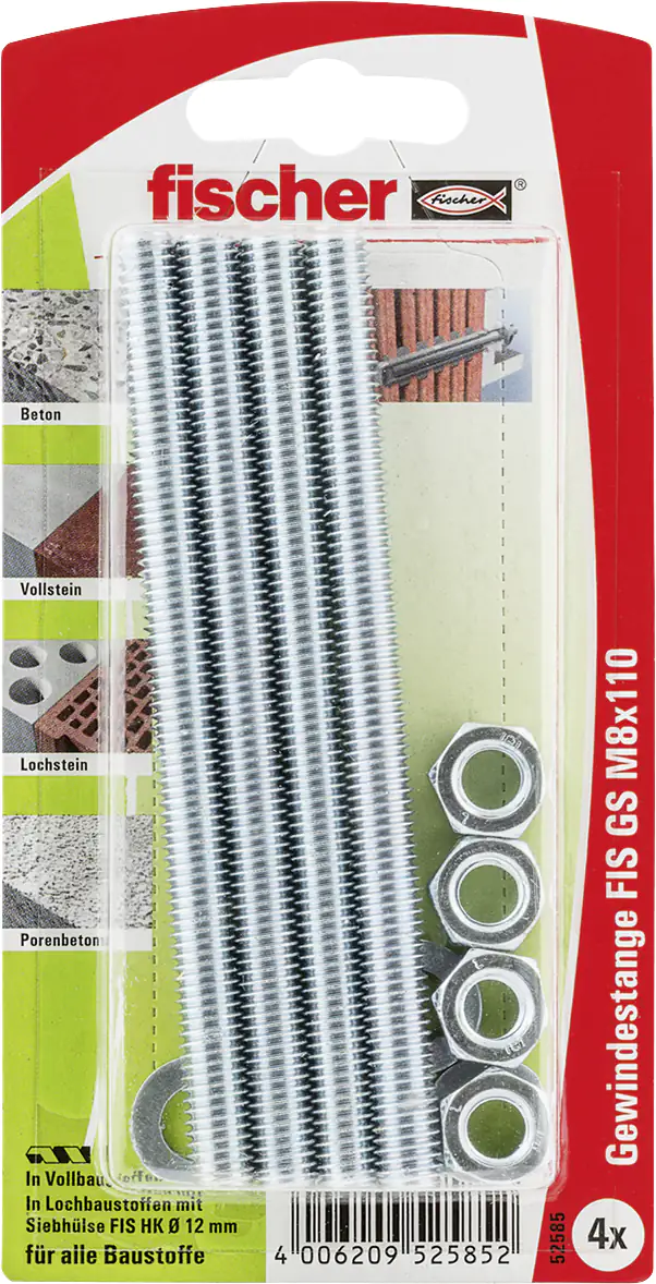 4006209525852 Fischer Gewindeanker FIS M8 x 110 mm - 4 Stück