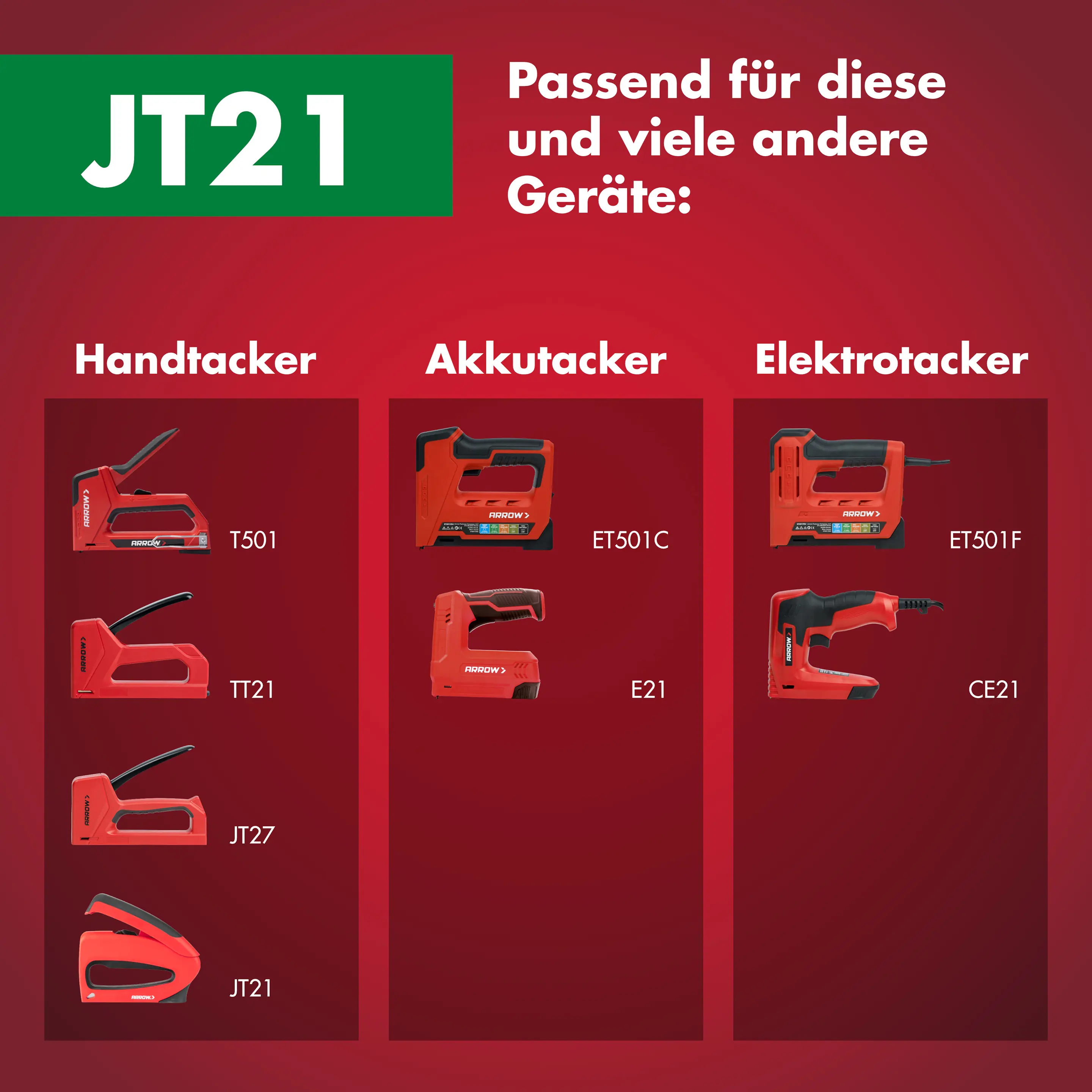 Arrow Tackerklammer Feindraht JT21 8 mm Stoff & Gewebe 5000 Stück