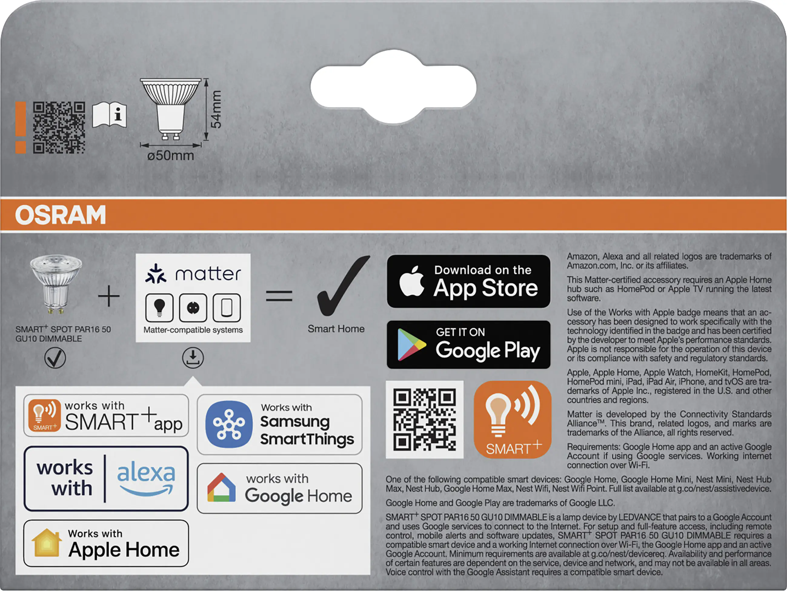 Ledvance LED Leuchtmittel Smart PAR16 GU10 4,7 W warmweiß dimmbar 3er Pack