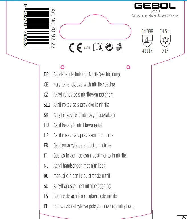 Gebol Handschuh Winter Lite Touch  