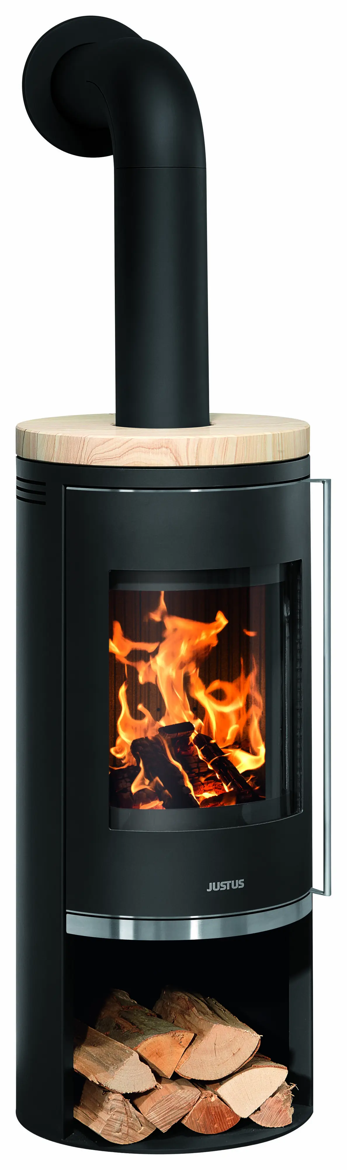 Justus Kaminofen Faro 2.0 Stahl schwarz mit Abdeckplatte Sandstein 6 kW Justus Kaminofen Faro 2.0 Stahl schwarz mit Abdeckplatte Sandstein 6 kW