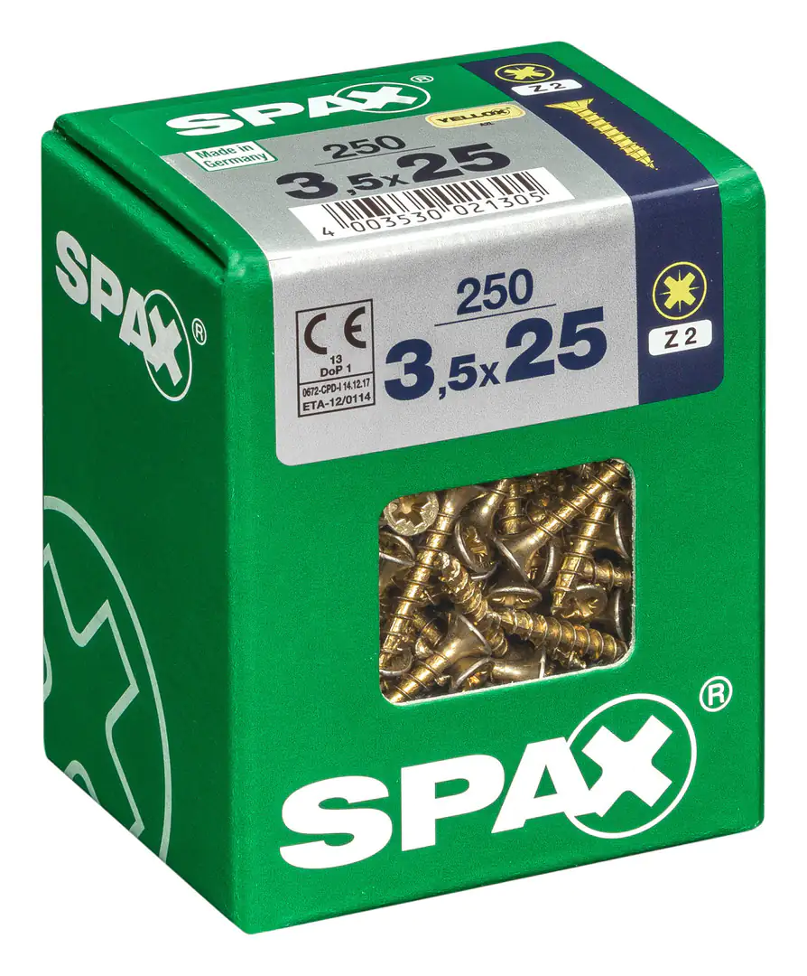 Spax Universalschrauben 3.5 x 25 mm PZ 2 - 250 Stk.