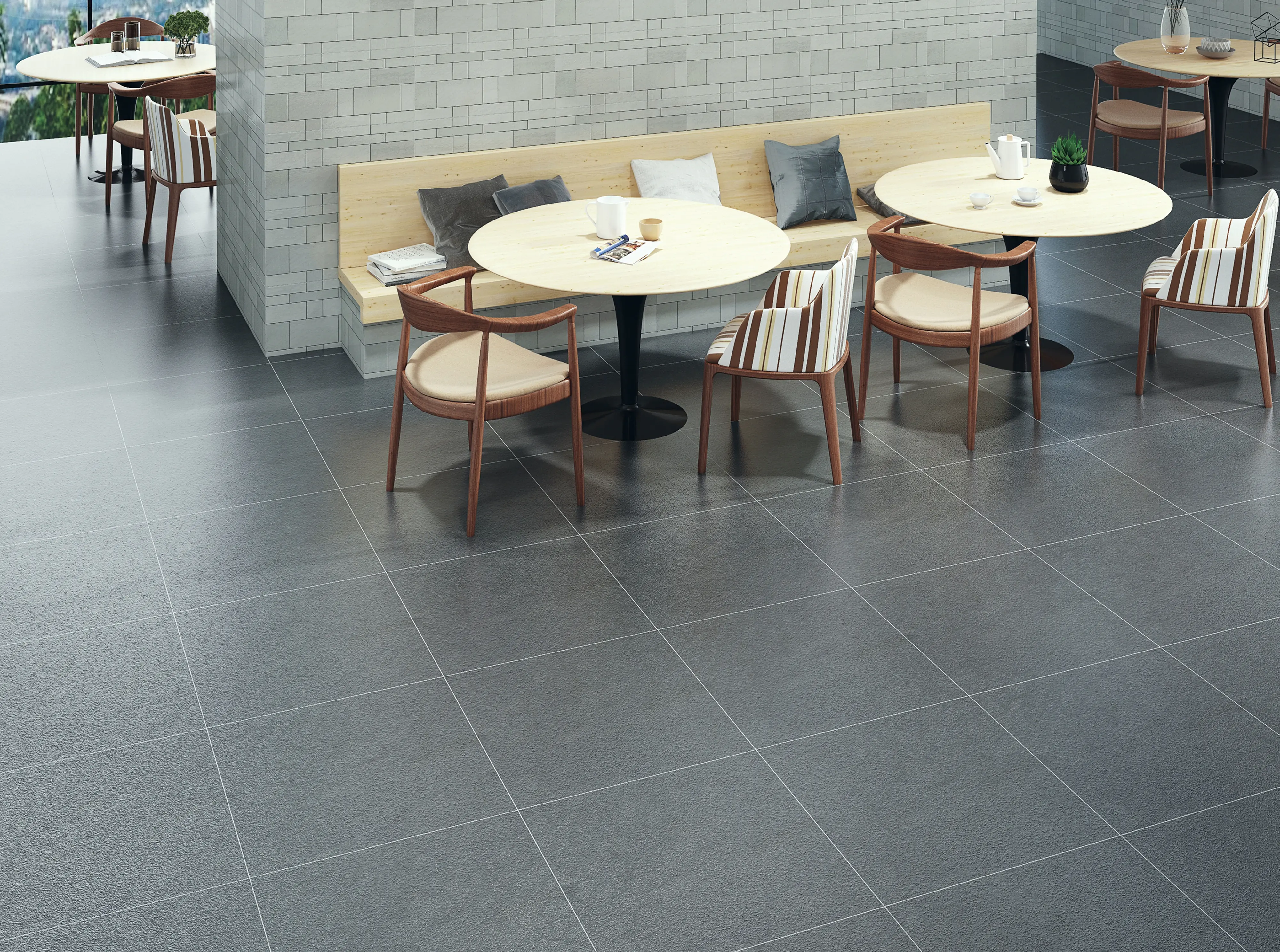 Bodenfliese Feinsteinzeug Daly Volcano 60 x 60 cm grau