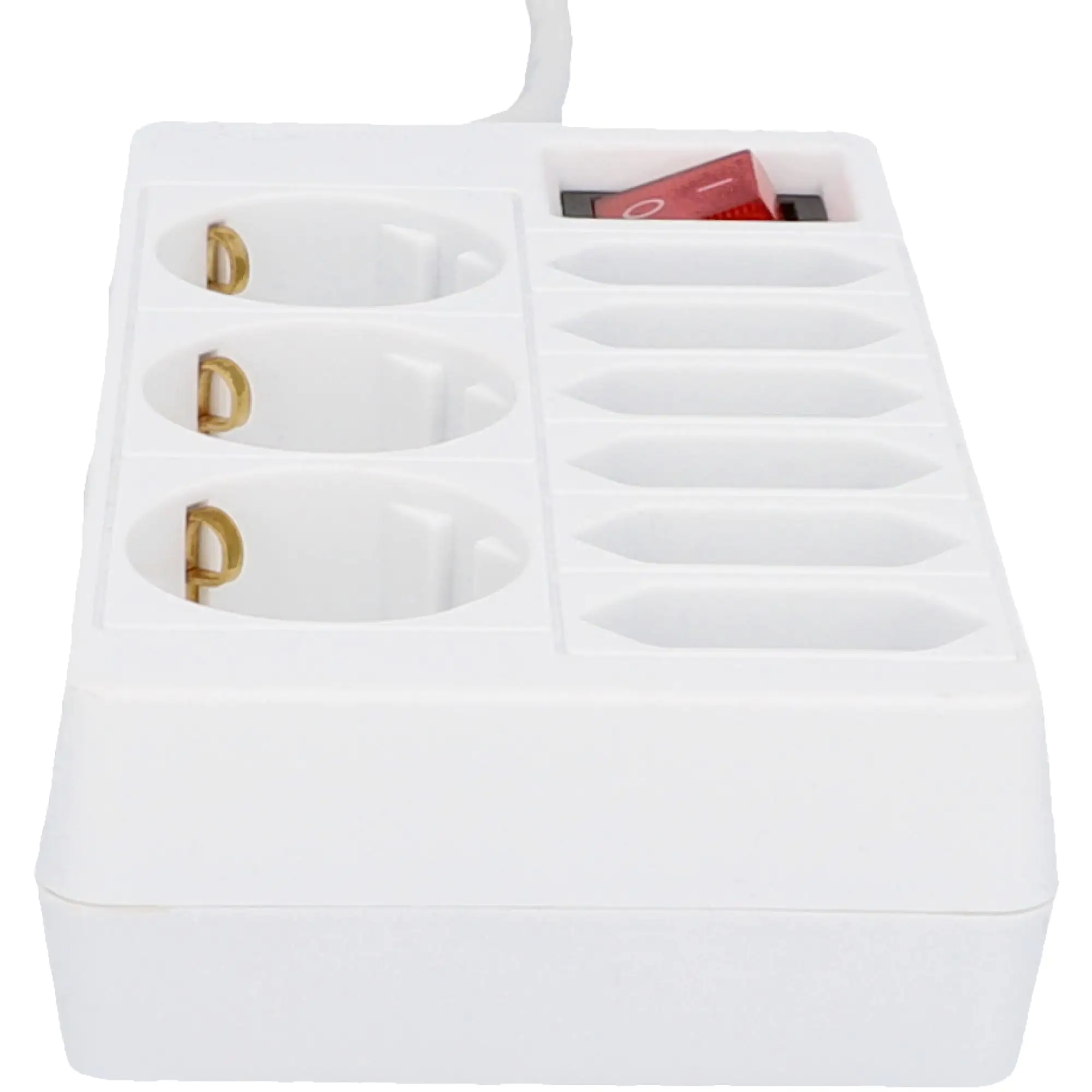 Unitec Steckdosenleiste 3+6-fach 1,4m mit Schalter, weiß