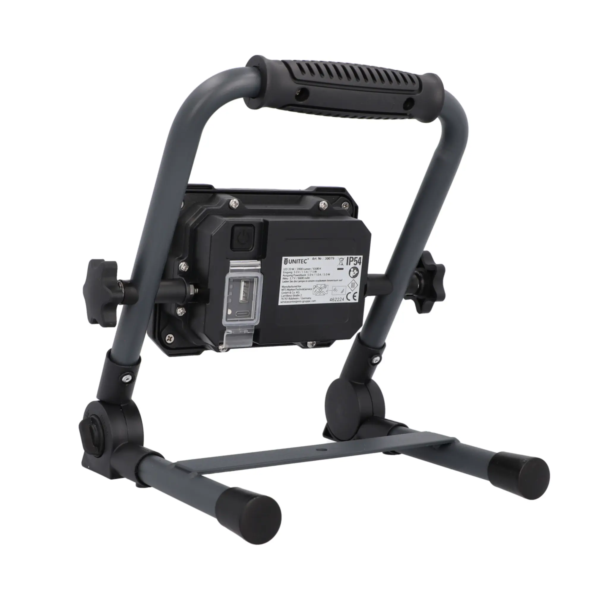 UniTec LED Akku-Arbeitsstrahler schwarz 20 W 2000 lm
