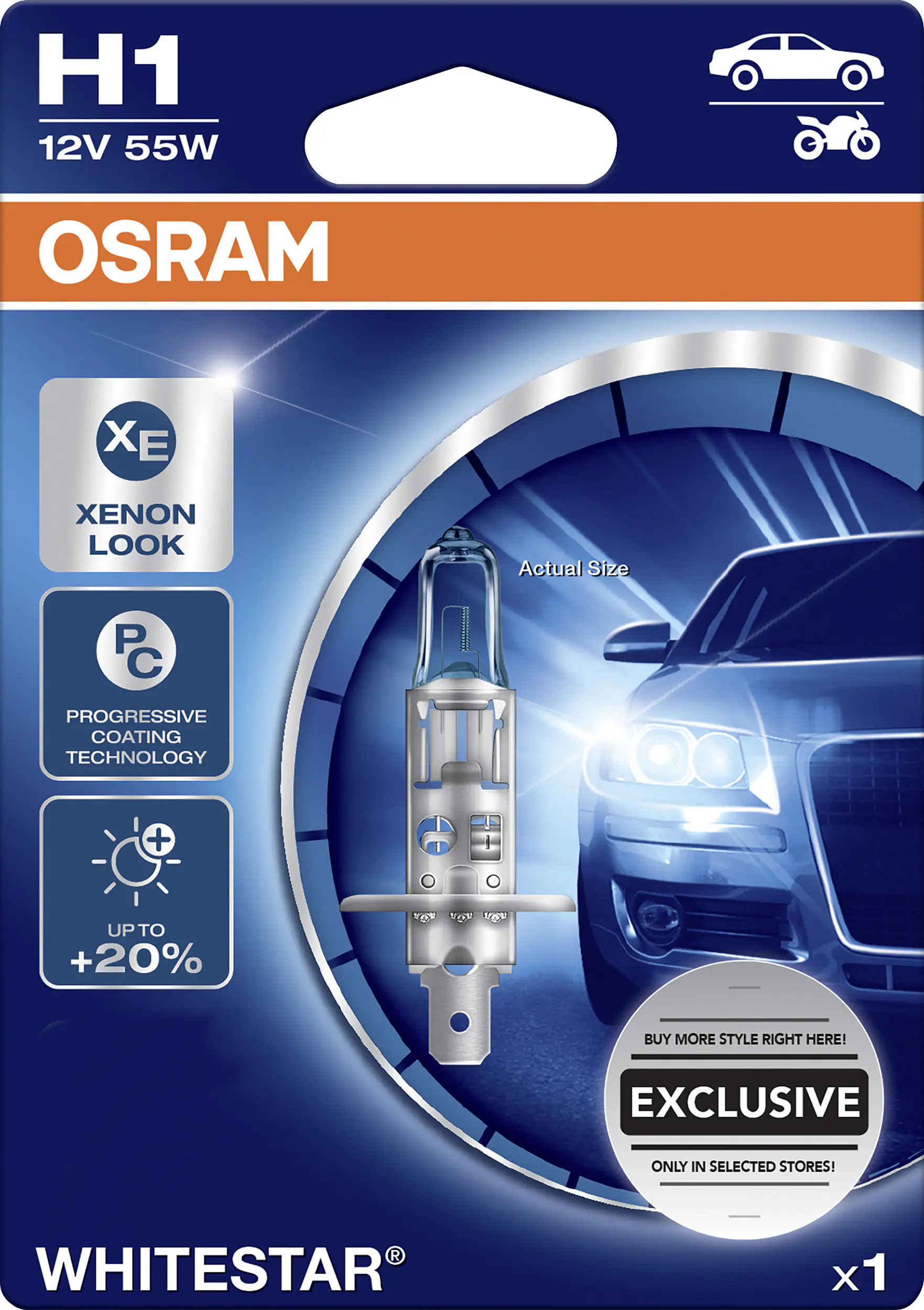 Osram Scheinwerferlampe H1 Whitestar 2.0