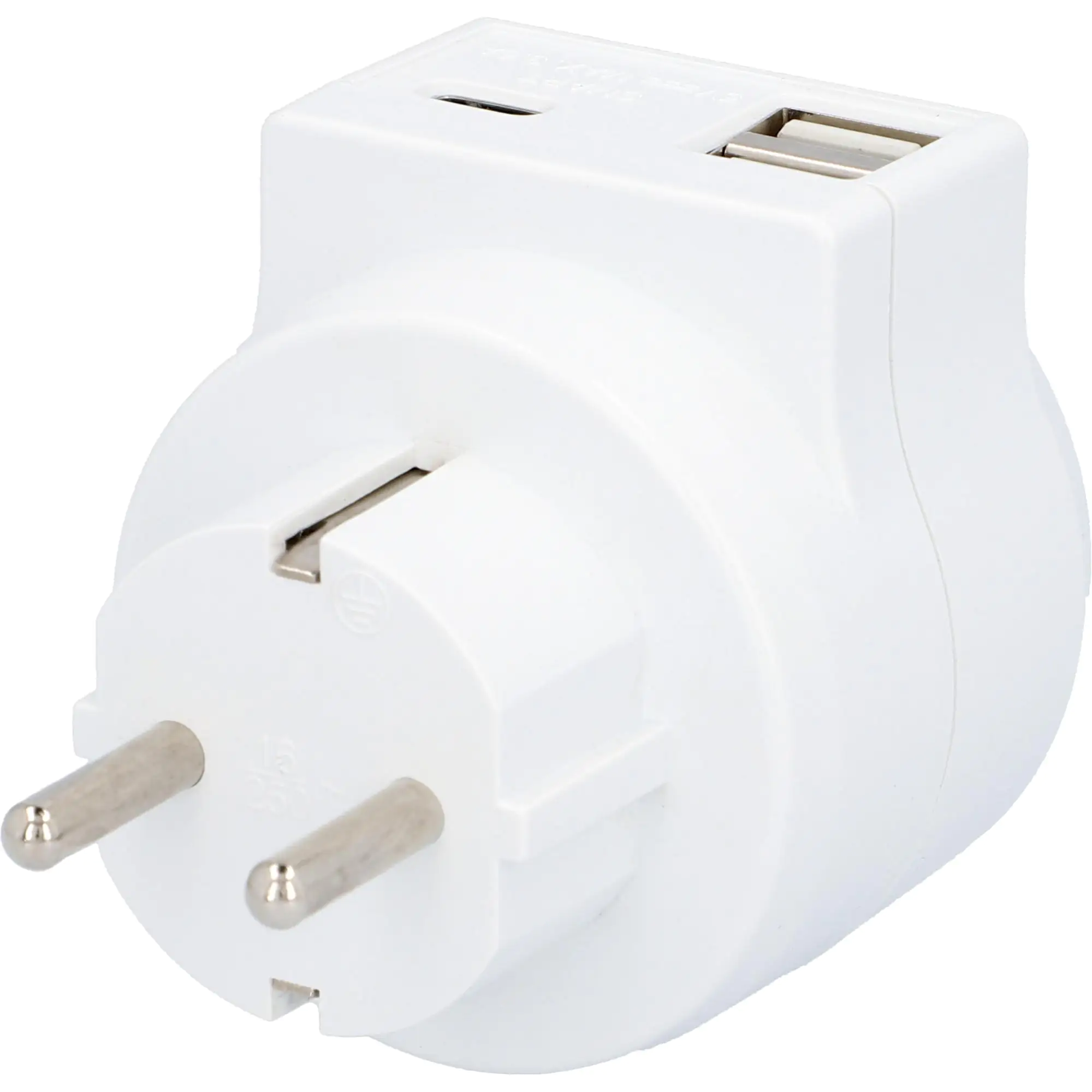 EVB Steckdosenadapter Zwischenstecker, USB A + C, weiß EVB Steckdosenadapter Zwischenstecker, USB A + C, weiß