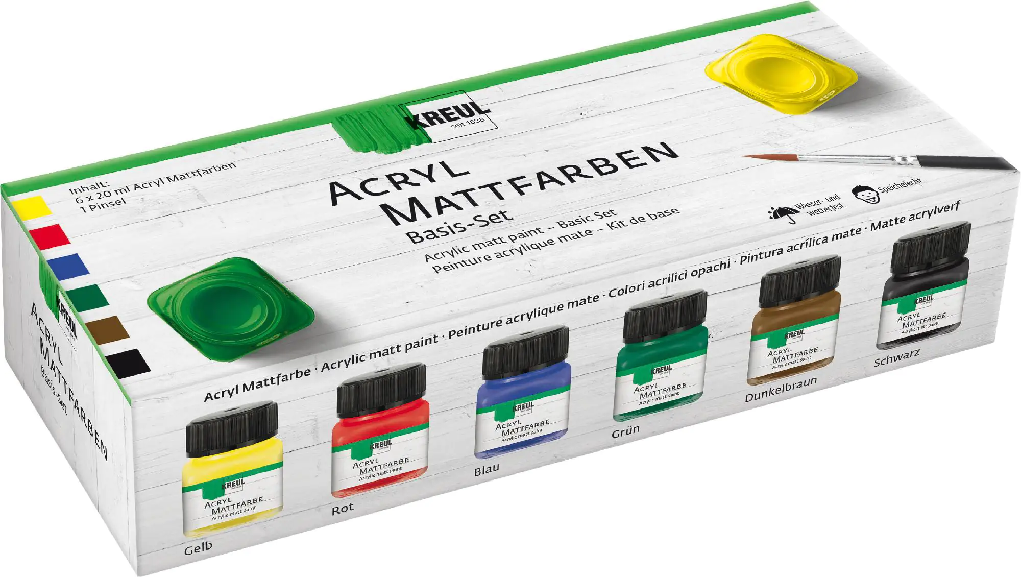 Kreul Acryl Mattfarben Basis Set 6er Set je 20 ml