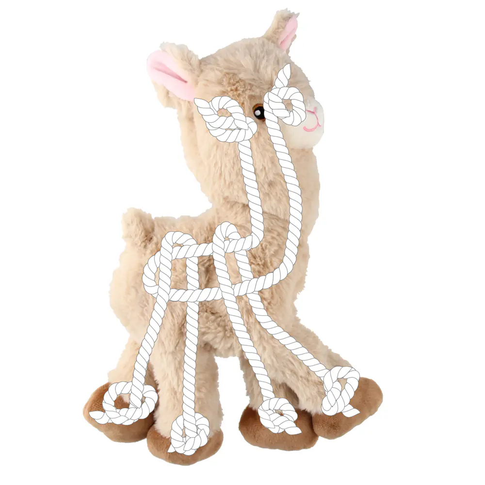 Nobby Hundespielzeug Plüschalpaka mit Seil innenliegend 30 cm