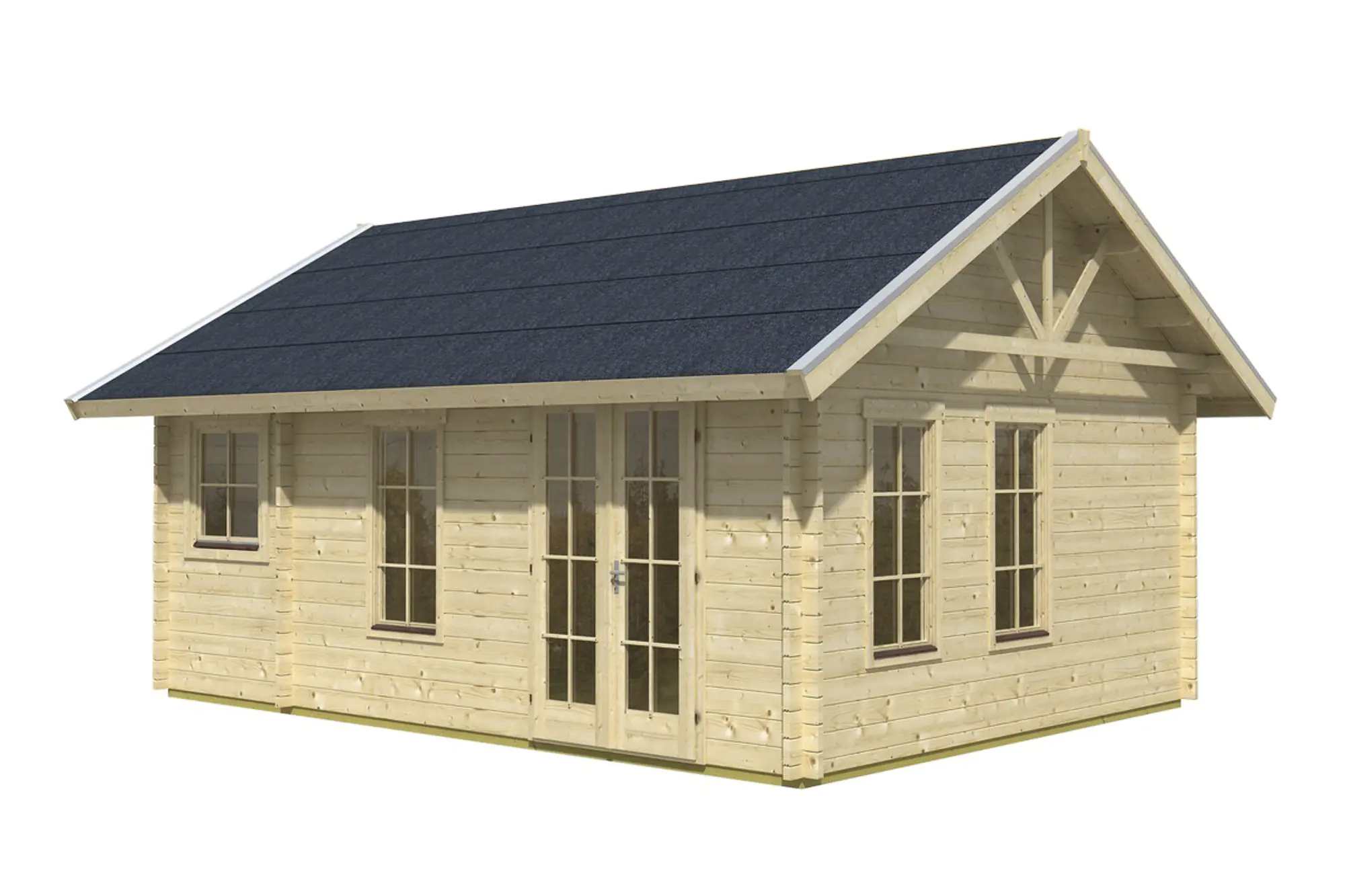 SKAN HOLZ Blockbohlenhaus Bern 2 420 x 560 cm natur mit Fußboden SKAN HOLZ Blockbohlenhaus Bern 2 420 x 560 cm natur mit Fußboden