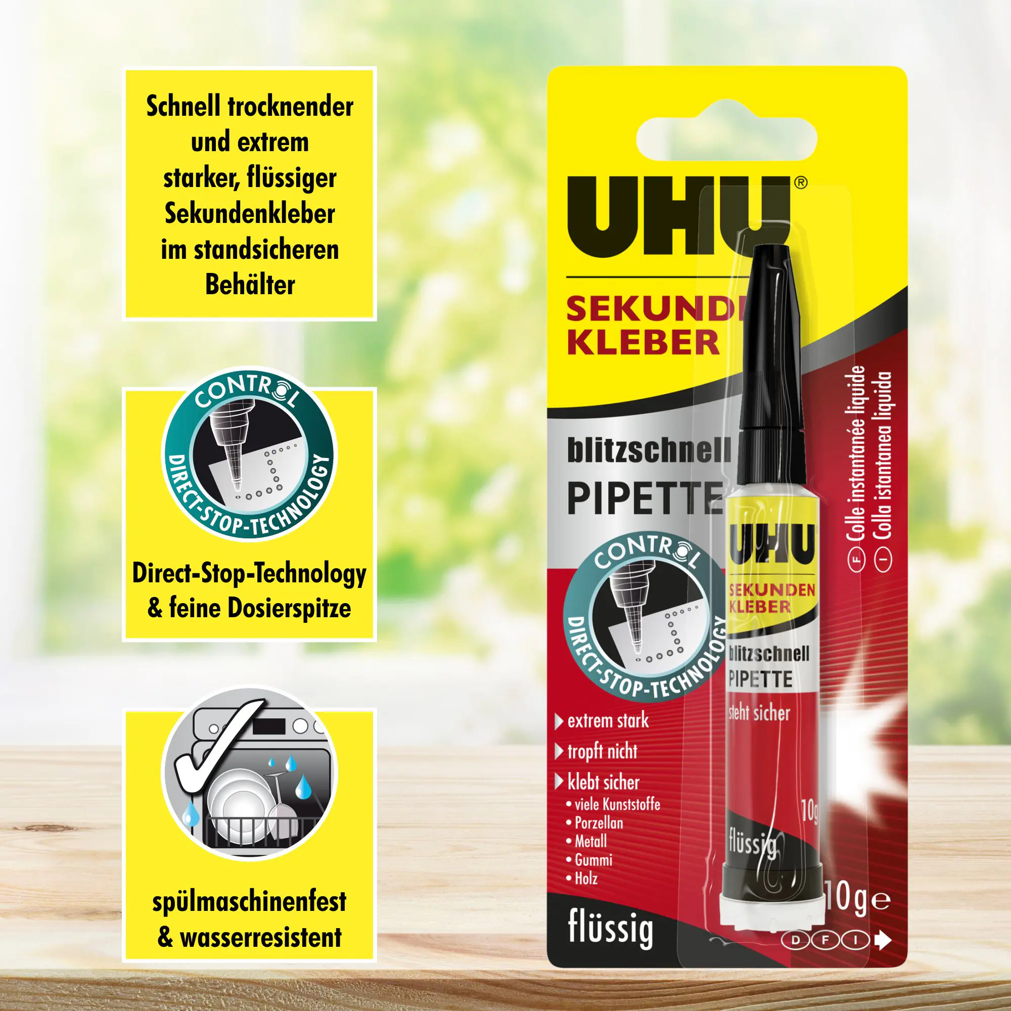 UHU Sekundenkleber blitzschnell Pipette Control 10 g