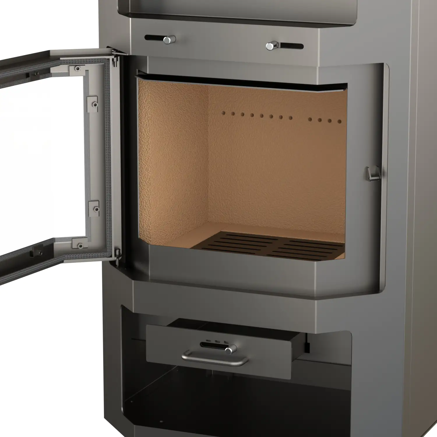 Thermia Kaminofen Bali Max Stahl gussgrau 8,5 kW Thermia Kaminofen Bali Max Stahl gussgrau 8,5 kW