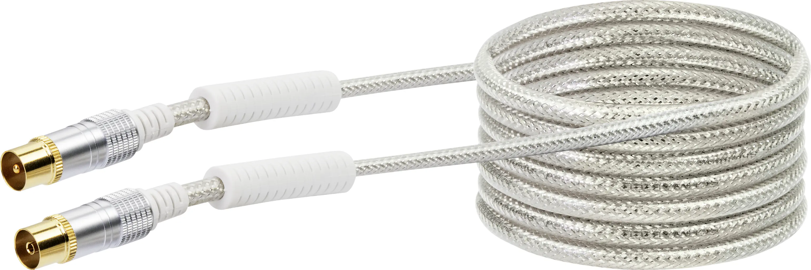 Schwaiger Antennen Anschlusskabel KVKHD30 531 (110dB) transparent, 3,0m, Ferritkern, 1x IEC Stecker