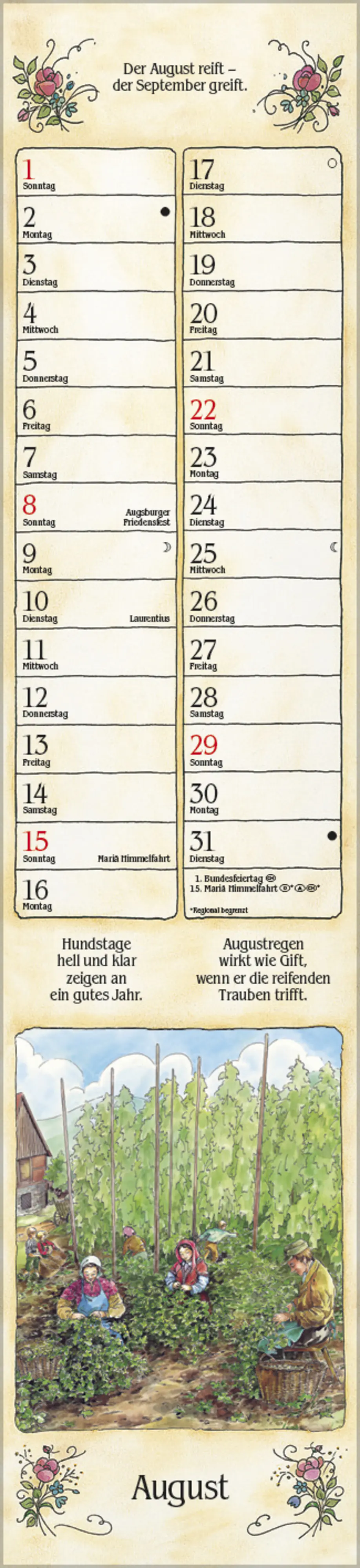 Korsch Kalender Langplaner 2027 Bauernmotiv