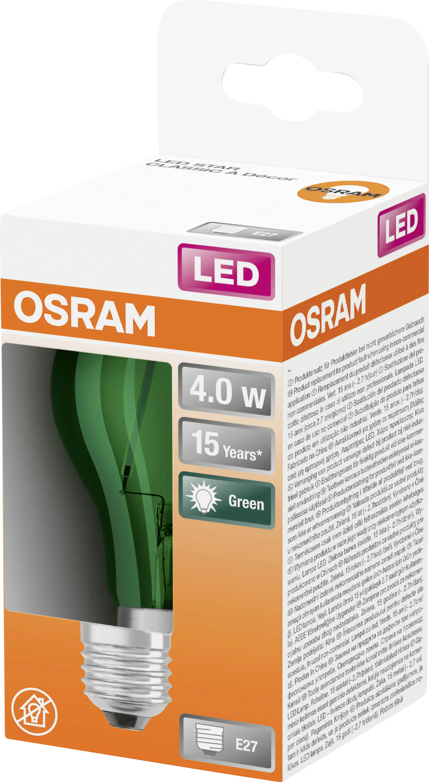 Osram LED Leuchtmittel Star Classic A 15 Decor E27 2,5W warmweiß, klar Osram LED Leuchtmittel Star Classic A 15 Decor E27 2,5W warmweiß, klar