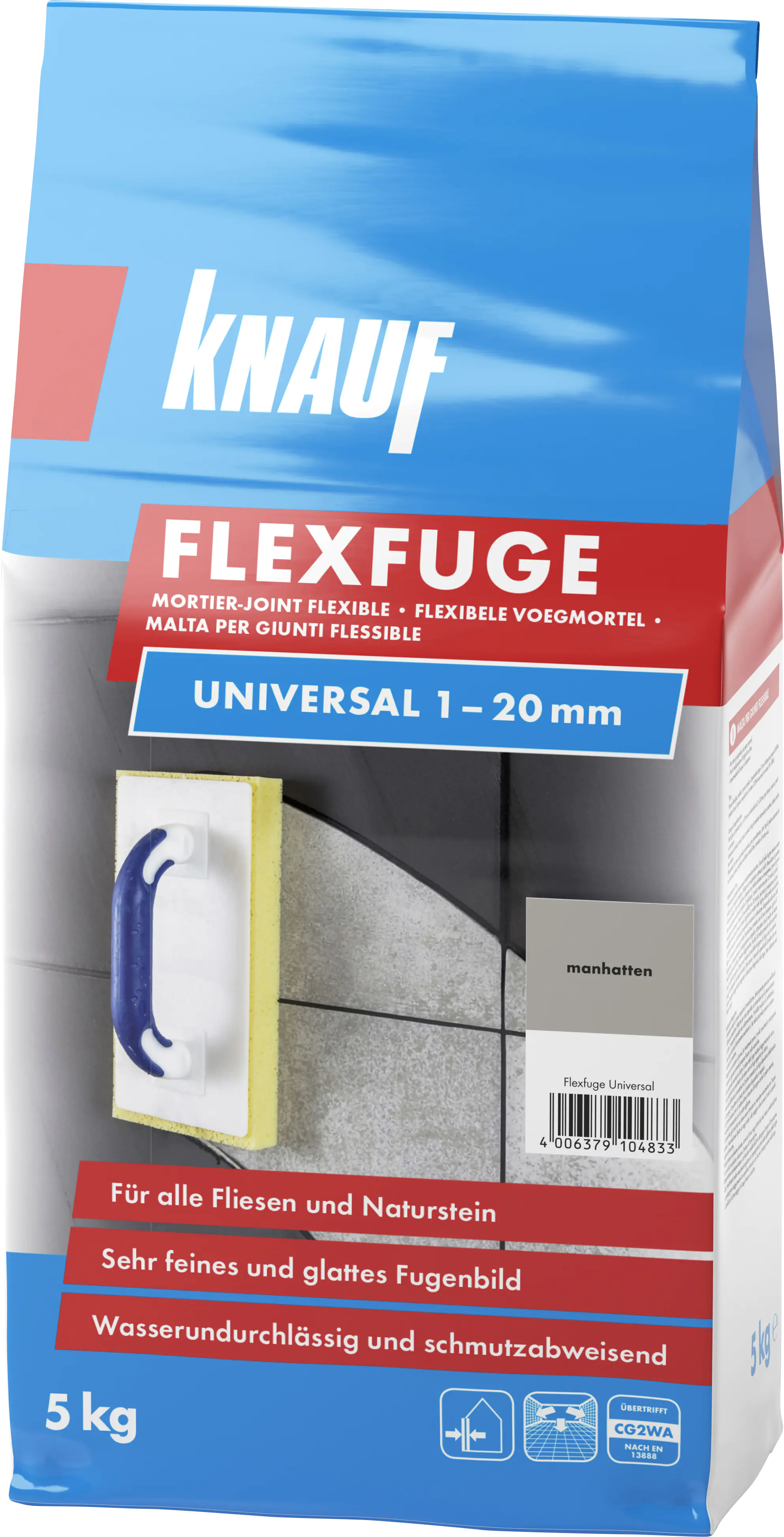 Knauf Fugenmörtel Flexfuge Universal 1 - 20 mm manhattan 5 kg Knauf Fugenmörtel Flexfuge Universal 1 - 20 mm manhattan 5 kg