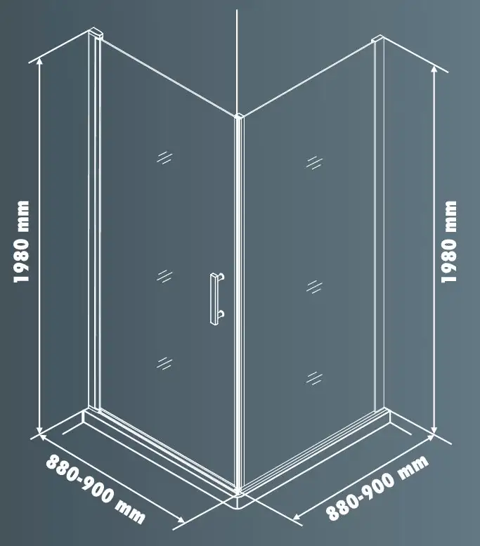 Primaster Pivot-Duschtür mit Seitenwand Easy-6 90 x 90 cm Klarglas Primaster Pivot-Duschtür mit Seitenwand Easy-6 90 x 90 cm Klarglas