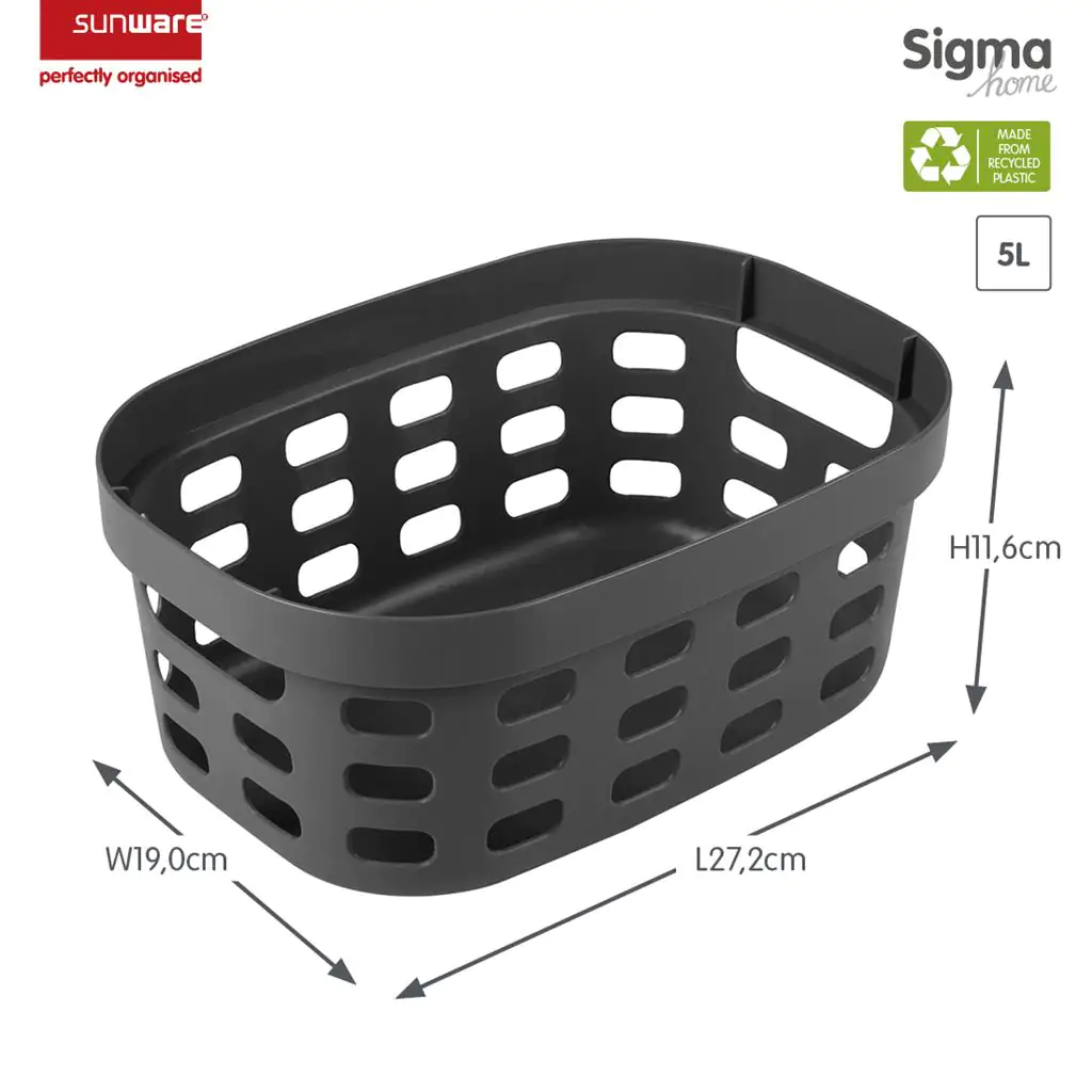 Sunware Korb Sigma Home 5 L anthrazit 27,2 x 19 x 11,6 cm Sunware Korb Sigma Home 5 L anthrazit 27,2 x 19 x 11,6 cm