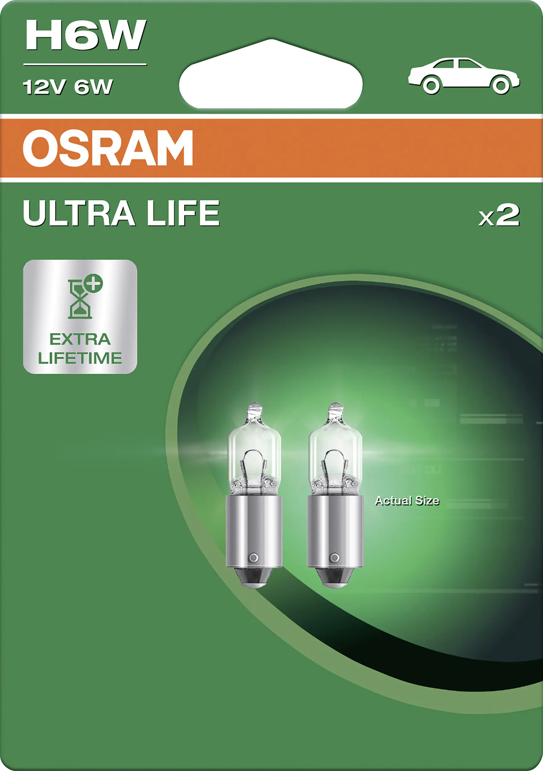 Osram Scheinwerferlampe H6W Ultra Life 2.0 2 Stück