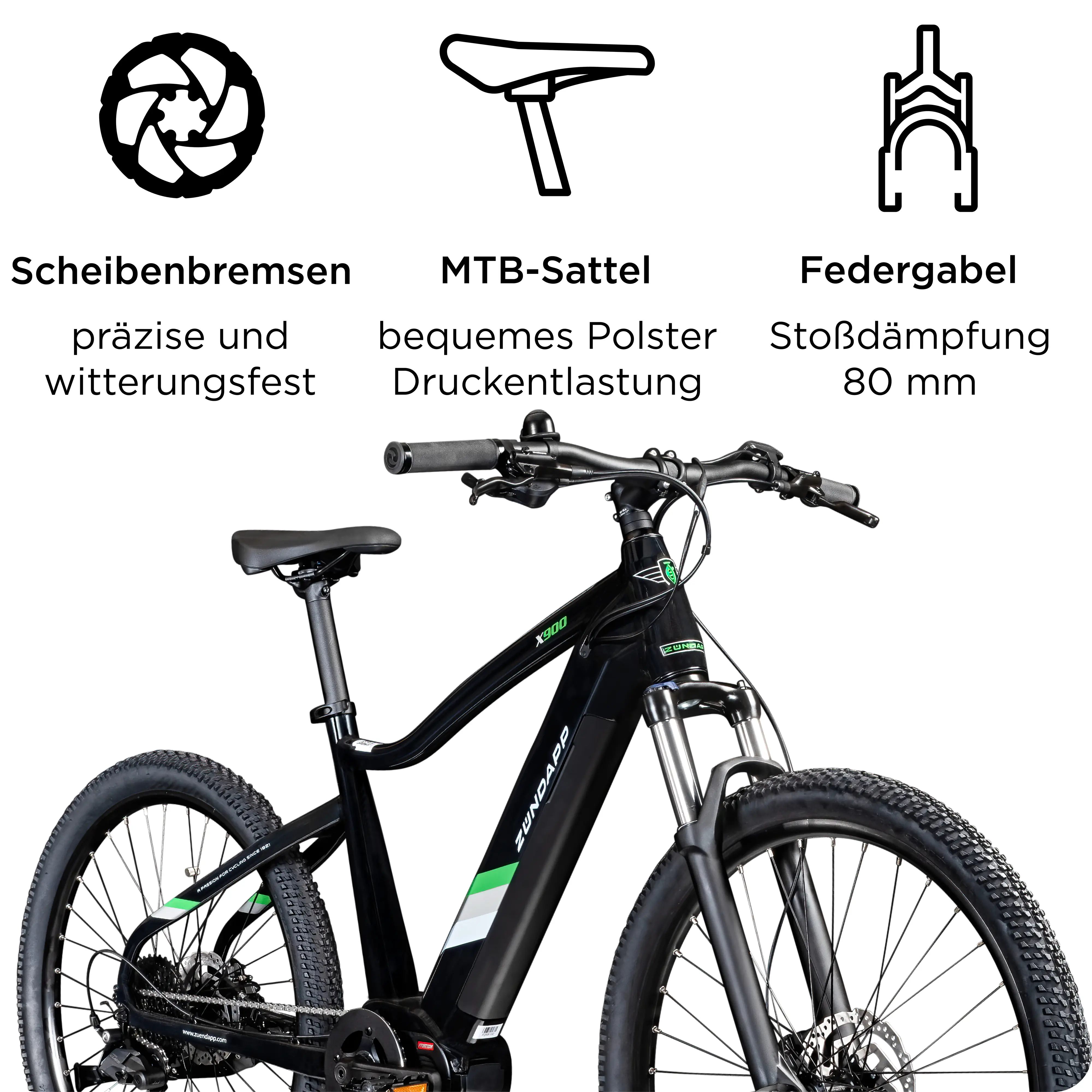 Zündapp E-Bike MTB X900 27,5 Zoll 10-Gang 733 Wh schwarz Zündapp E-Bike MTB X900 27,5 Zoll 10-Gang 733 Wh schwarz