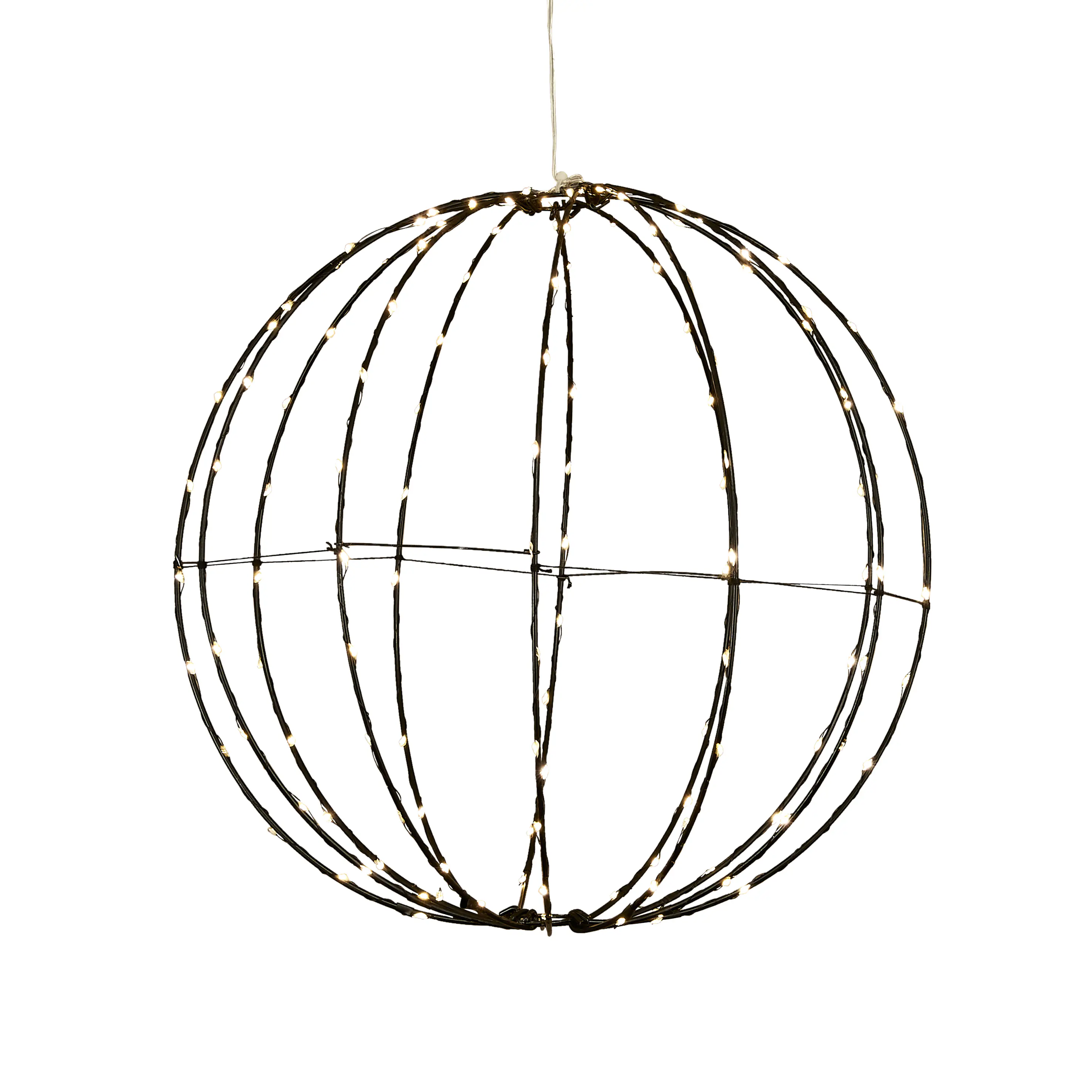 Luca Lighting LED Kugel hängend Ø 38 cm warmweiß mit Timer - 144 LED schwarz
