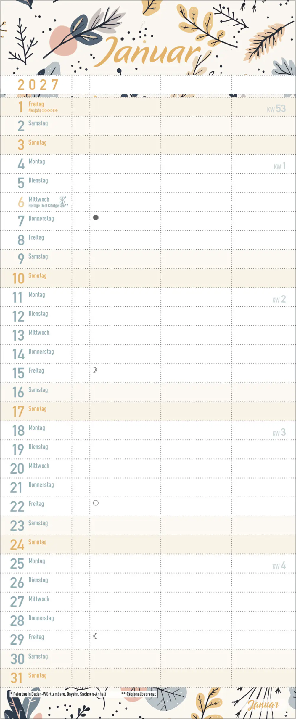 Korsch Kalender Familientimer Wir planen das! 2027