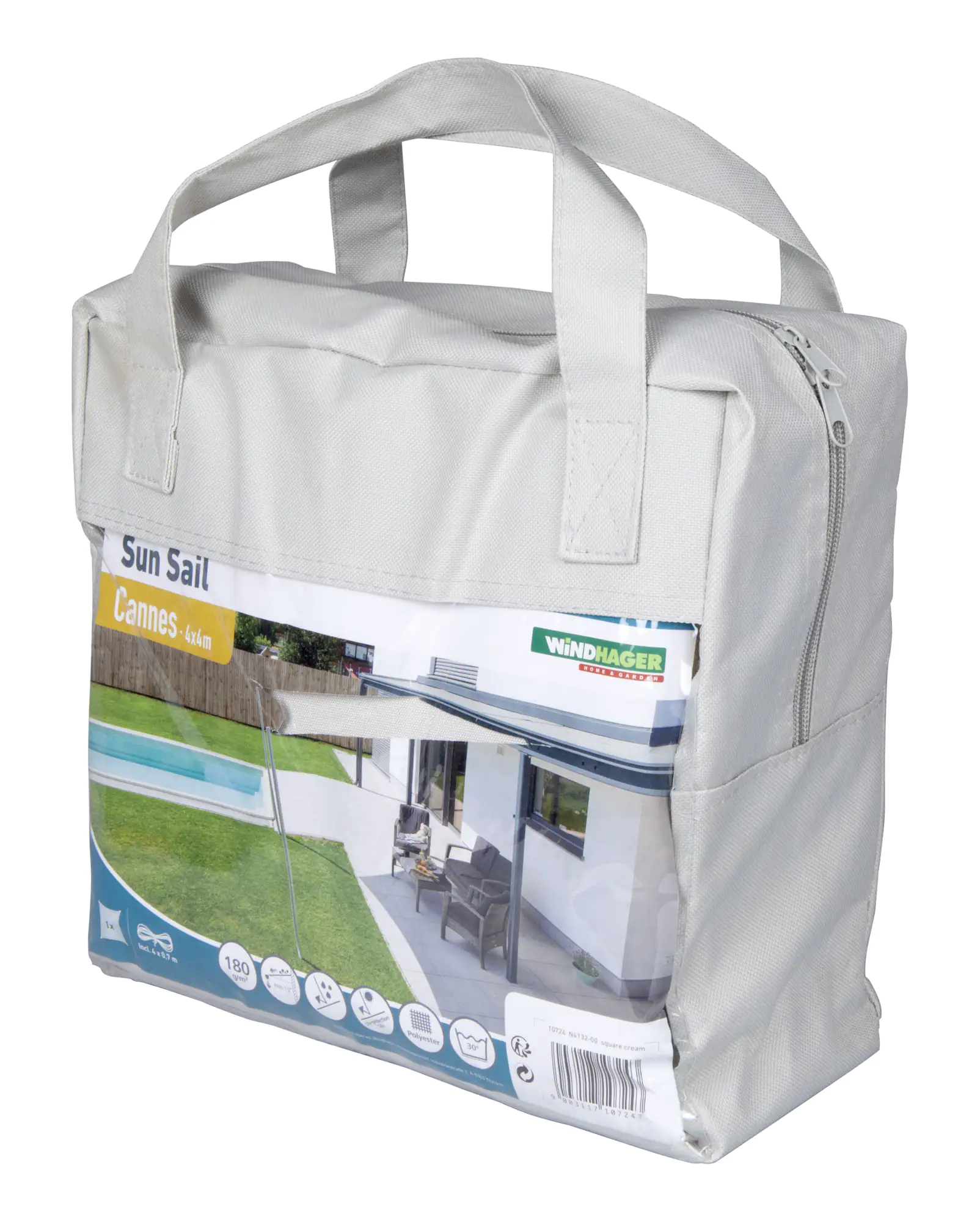 Windhager Sonnensegel Cannes cream 4 x 4 m