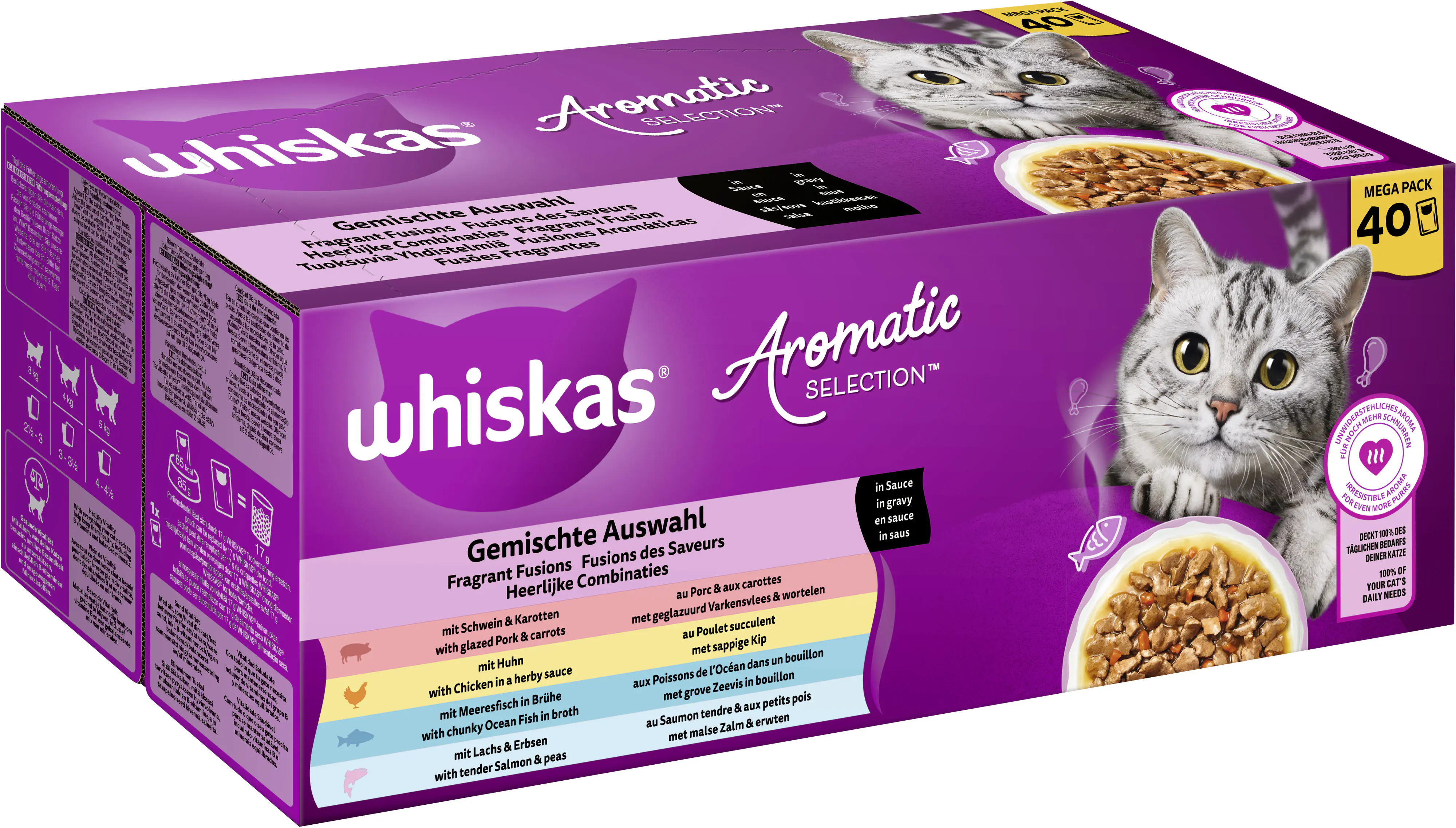 Whiskas Aromatic Selection Katzennassfutter Adult 40 x 85 g Fleisch & Fisch