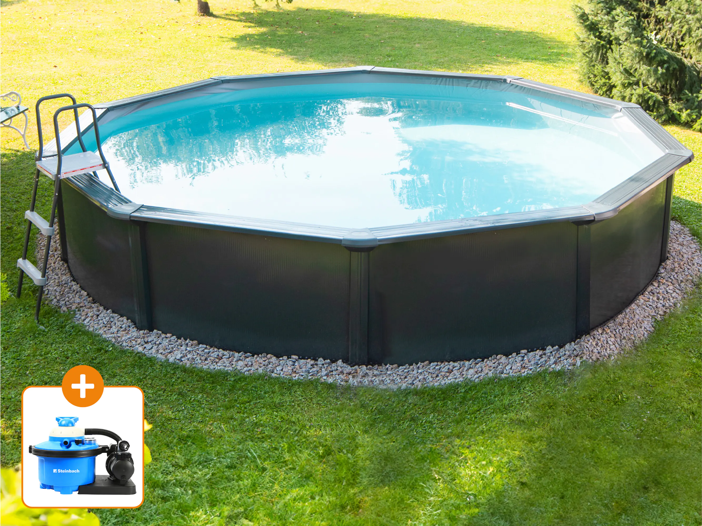 Steinbach Stahlwandpool Set Nuovo de Luxe II small 360 x 120 cm