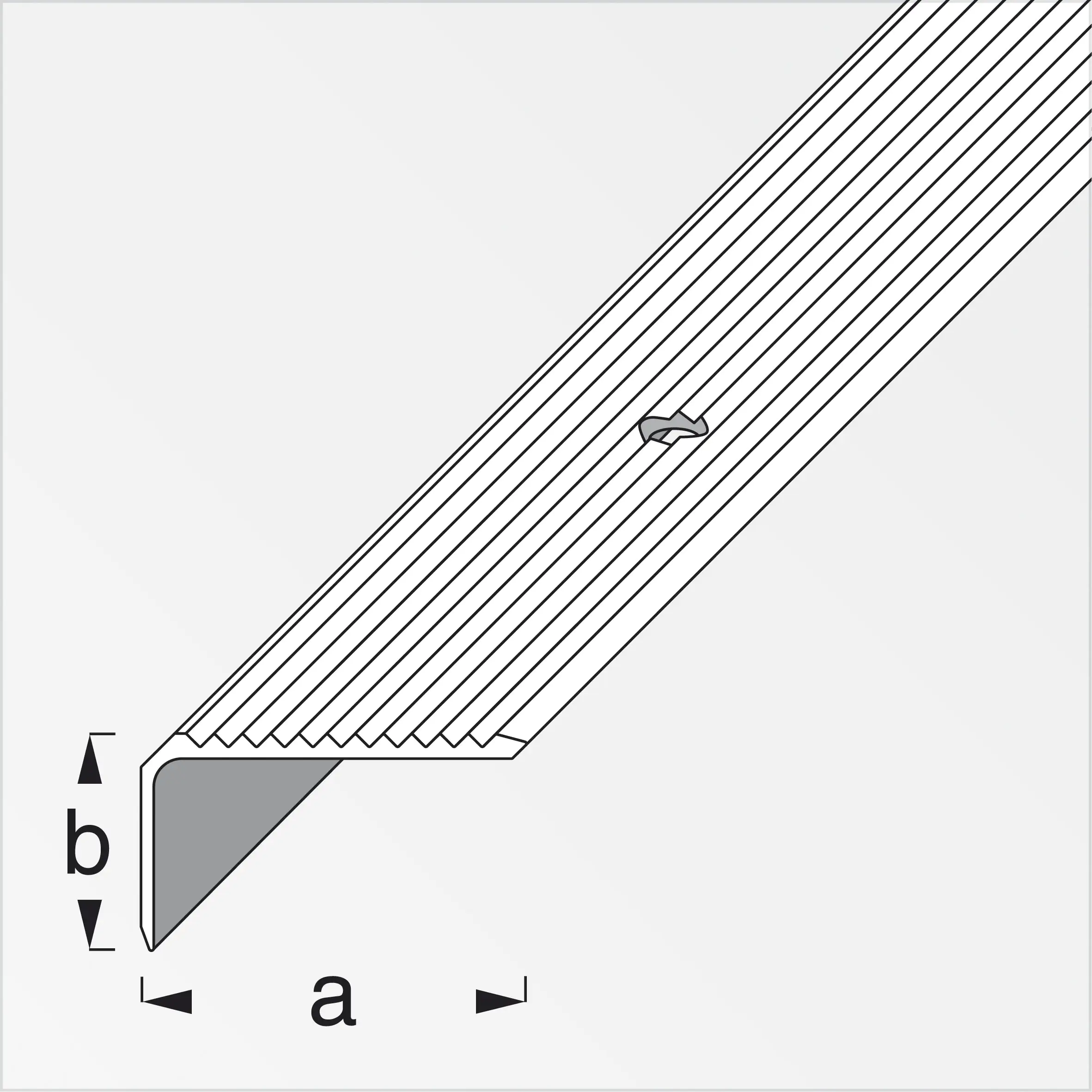 alfer Treppenprofil 1 m, 41 x 23 mm Aluminium eloxiert silber