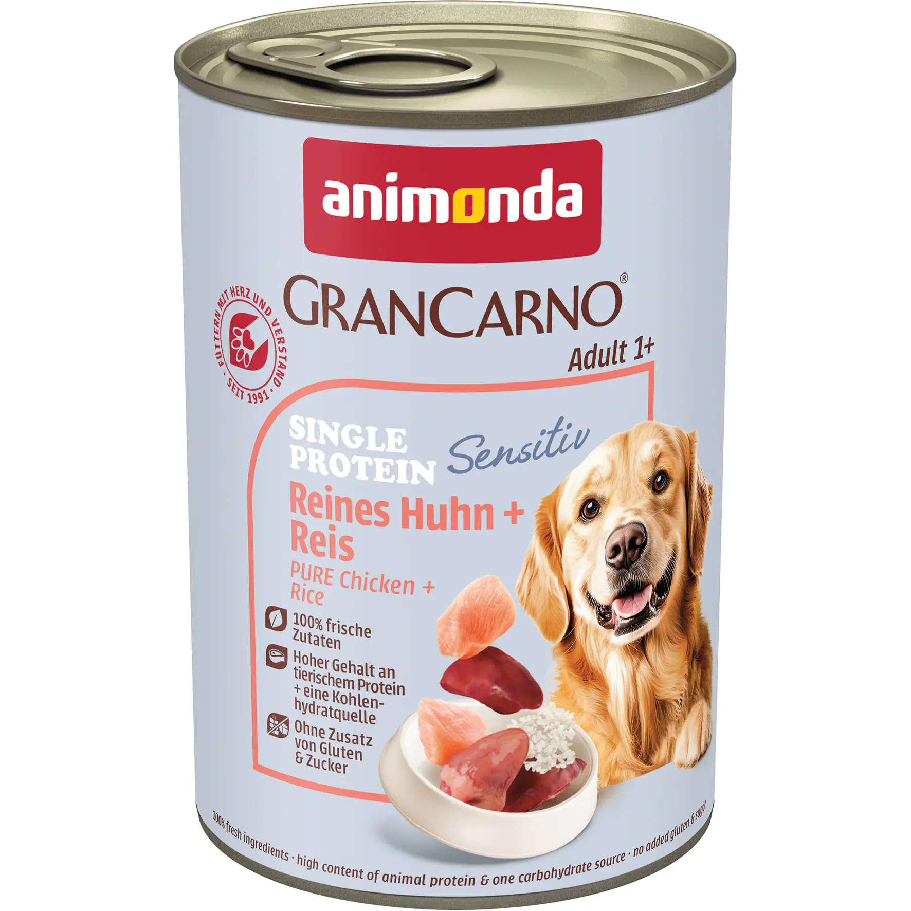 Animonda Grancarno Hundenassfutter Adult 400 g Huhn & Reis