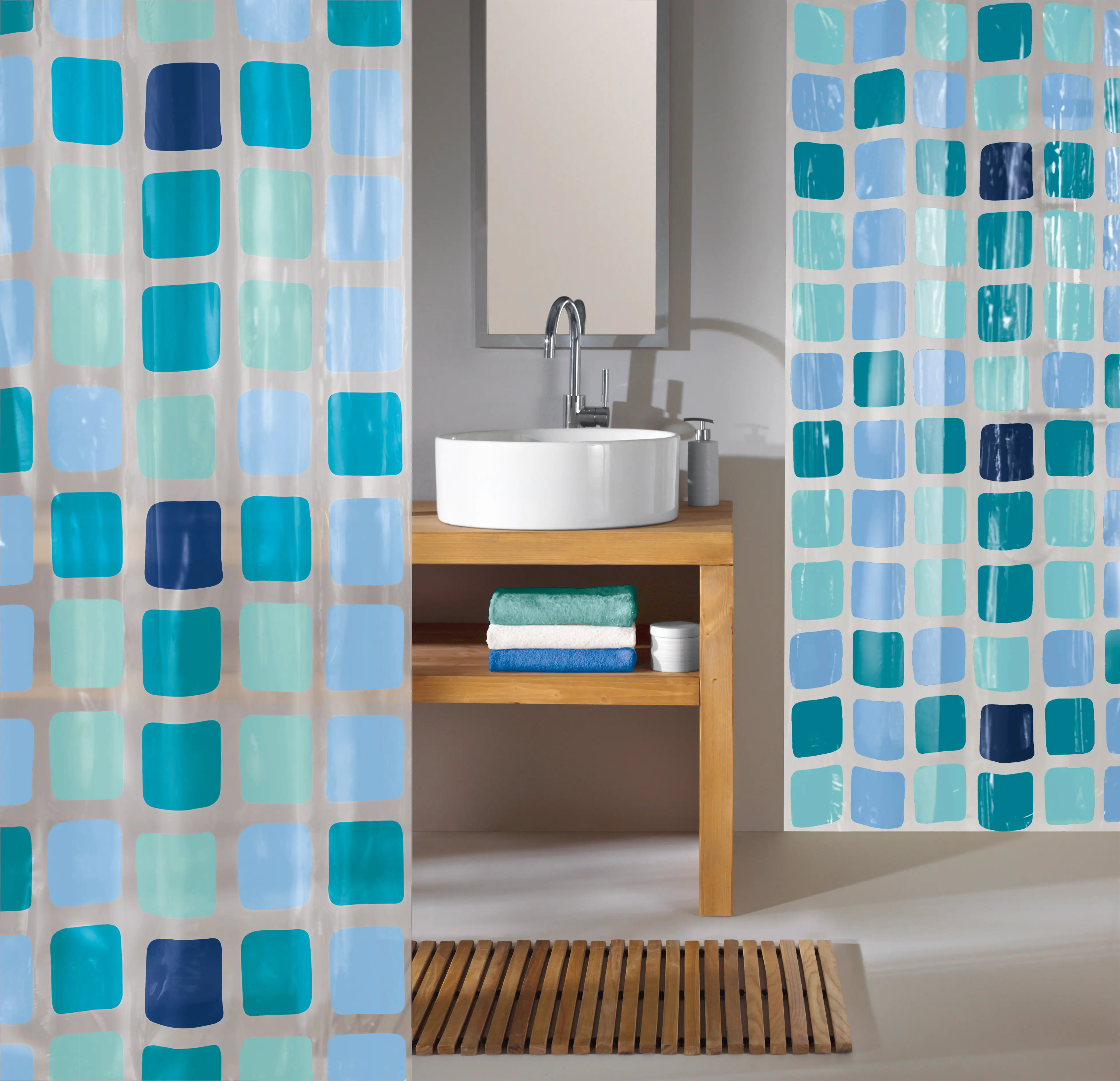 4004478066922_2 Kleine Wolke Duschvorhang Sonny blau, 180 x 200 cm