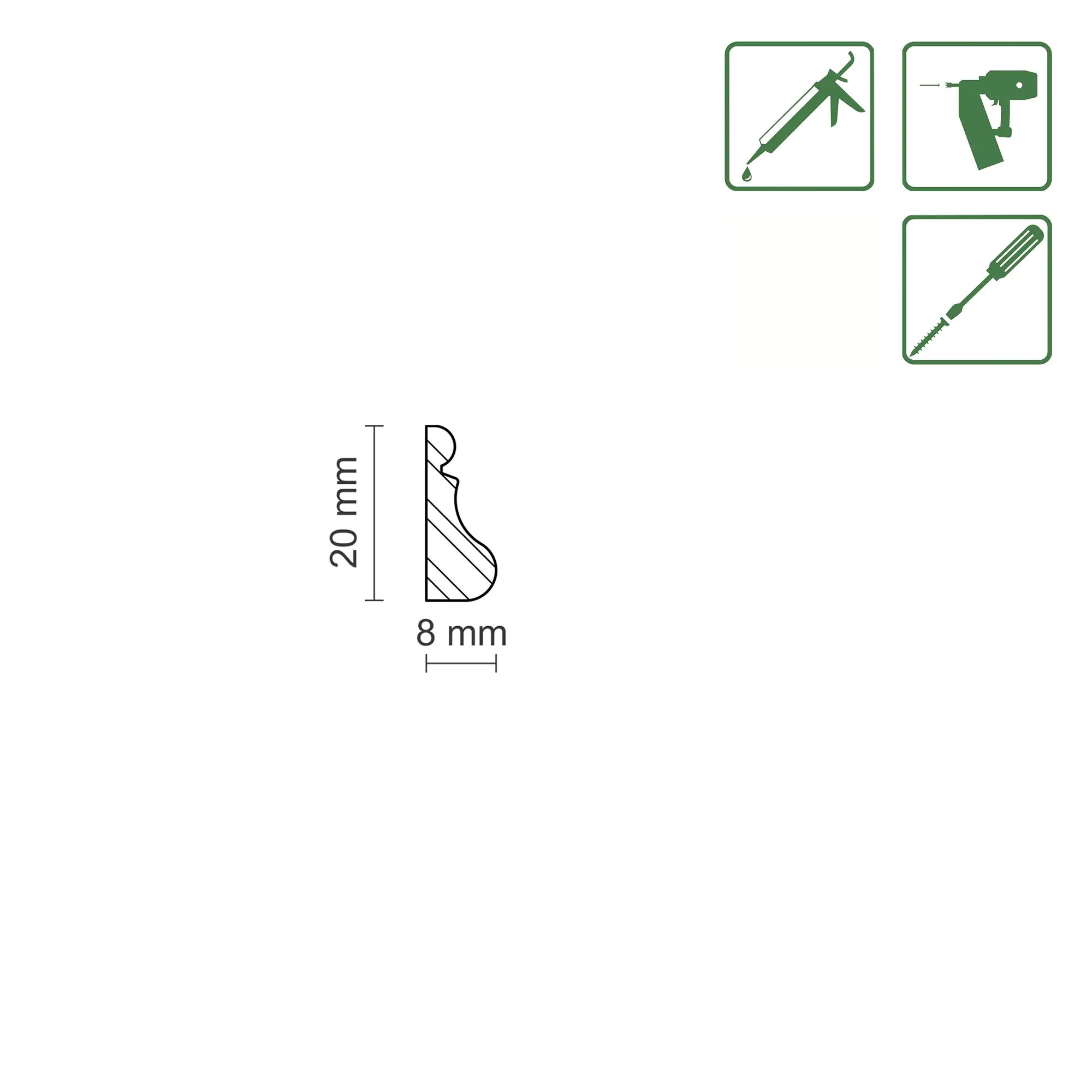 FN Neuhofer Profilleiste SF427 100 cm 20 x 8 mm Fichte oder Kiefer