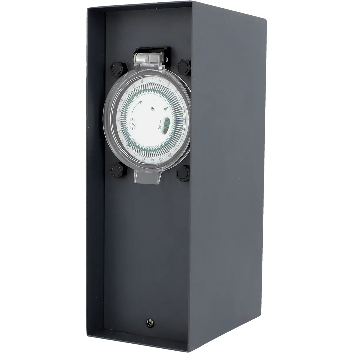 Unitec Gartensäule mit 2 Schutzkontakt-Steckdosen inkl. Zeitschaltuhr schwarz