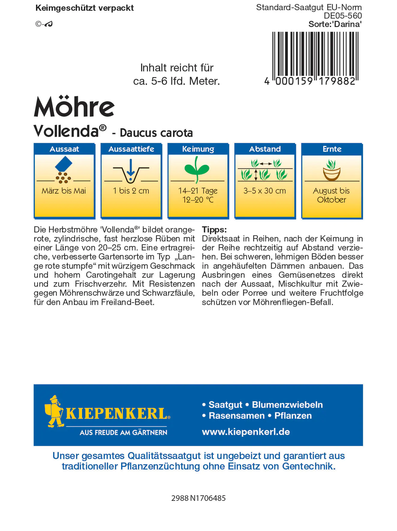 Kiepenkerl Möhre Vollenda Darina