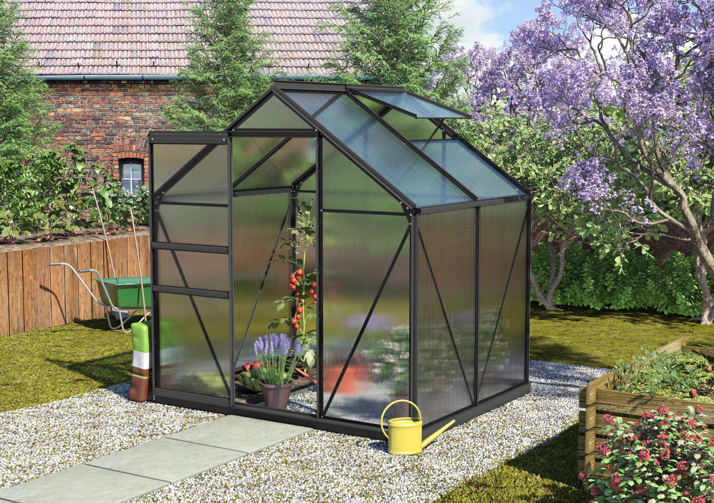 Vitavia Gewächshaus Calypso 3000 192 x 154 cm 6 mm Hohlkammerplatten Vitavia Gewächshaus Calypso 3000 192 x 154 cm 6 mm Hohlkammerplatten