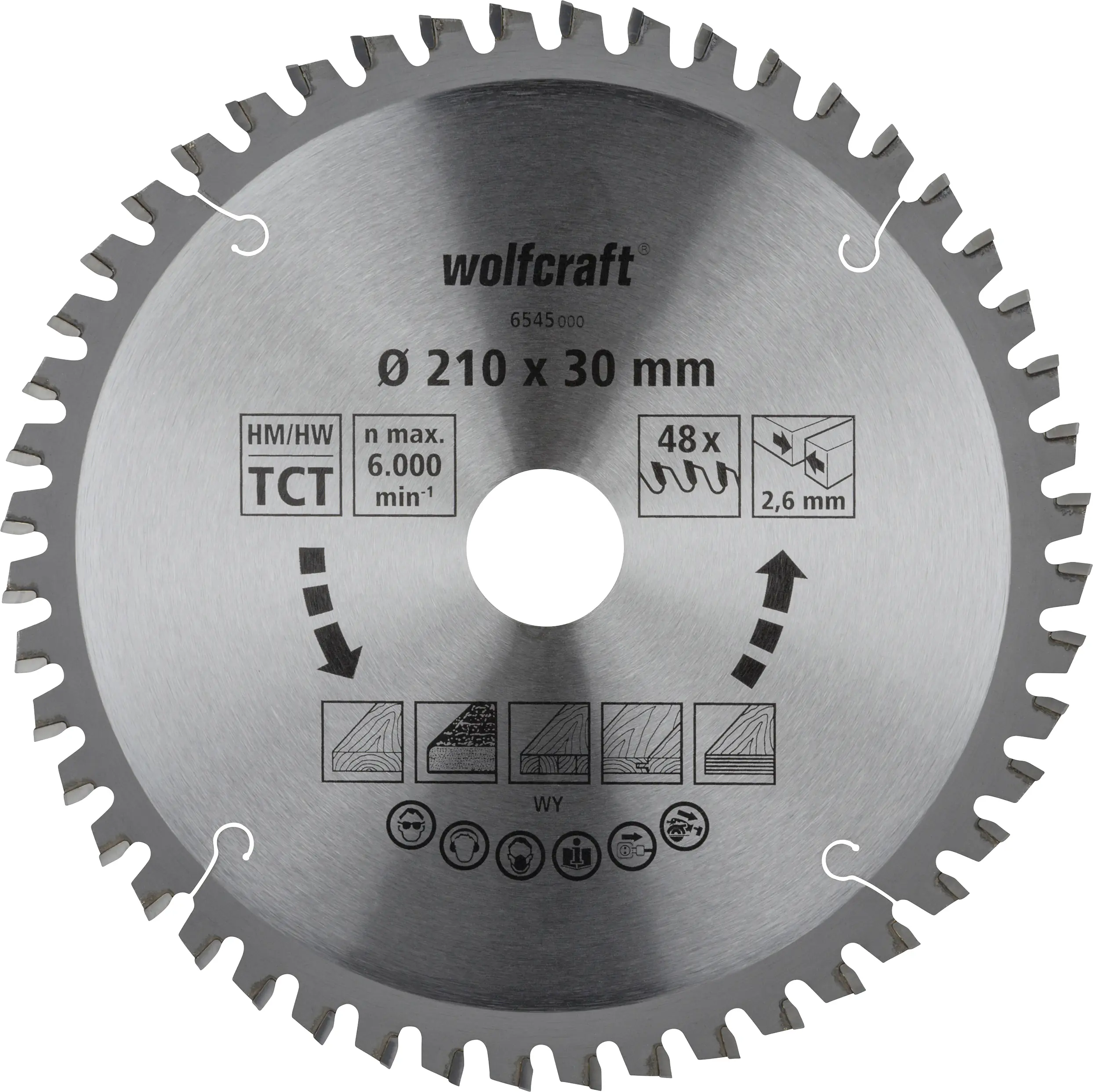 Wolfcraft Sägeblatt Ø 210 mm 48 Zähne Hartmetall Wolfcraft Sägeblatt Ø 210 mm 48 Zähne Hartmetall