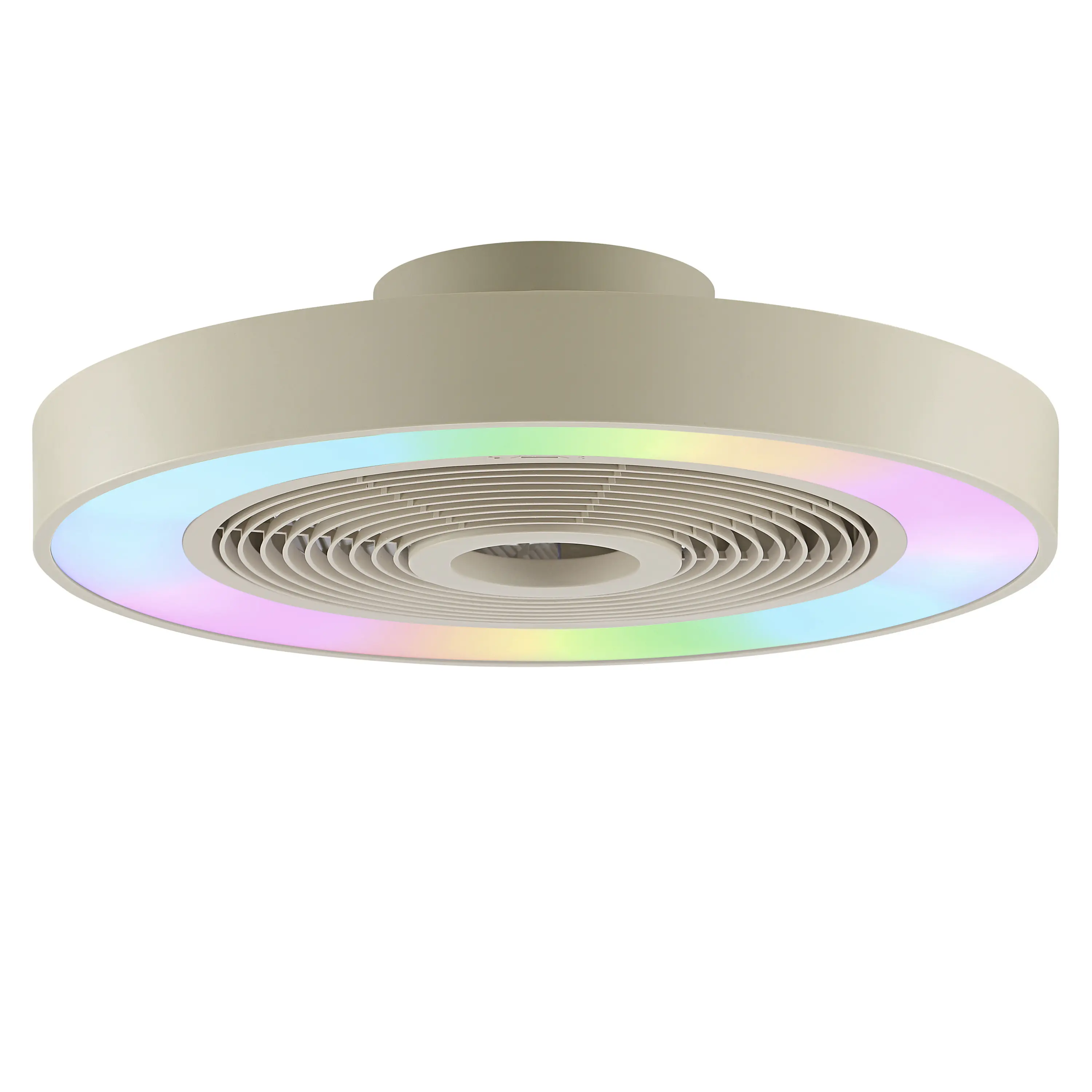 Briliant LED Deckenleuchte Catania mit Ventilator Ø 48,6 cm 40W beige RGB