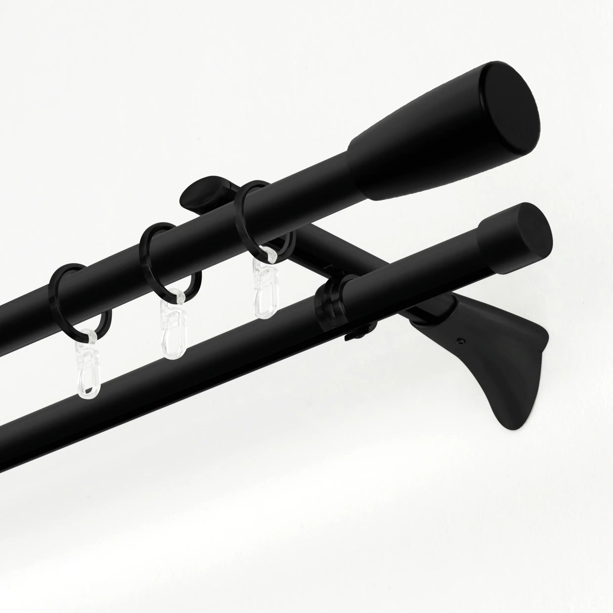 Gardinia Universal-Träger für Gardinenstange Chicago für Ø 20 mm schwarz-matt 15 cm