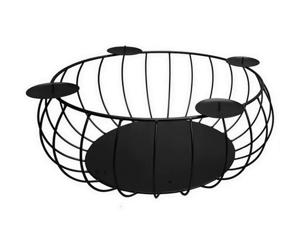 TrendLine Adventskranz Metall Ø 45 x 18 cm schwarz