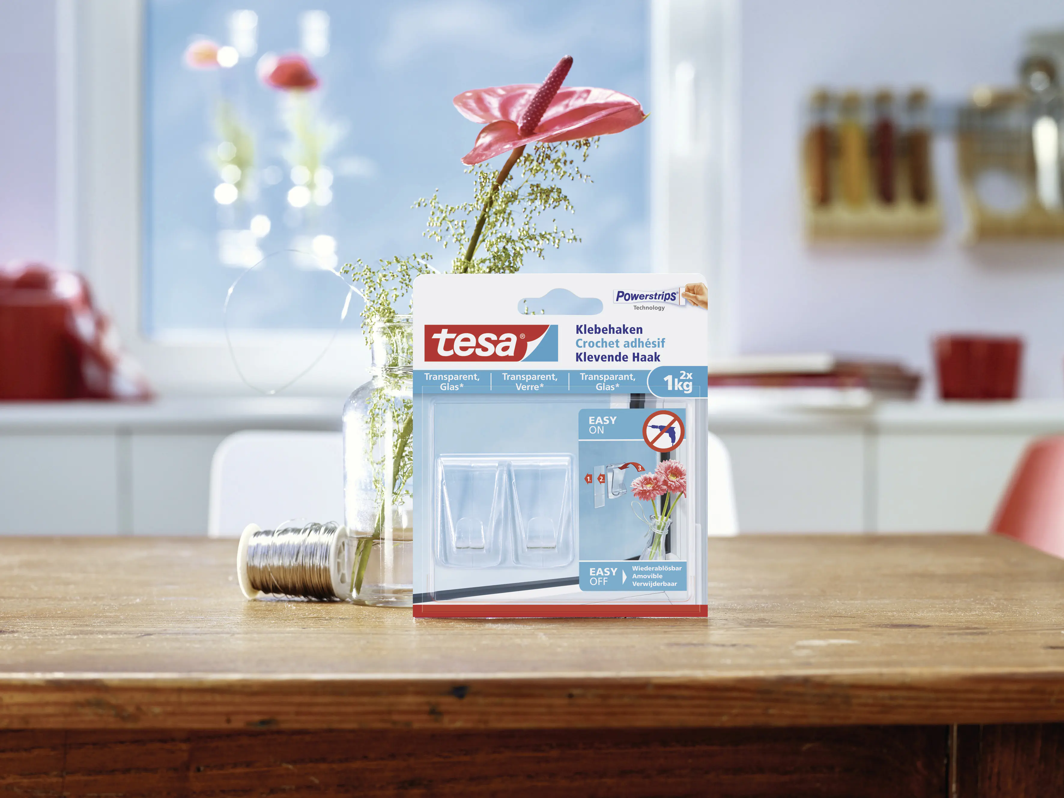 tesa Klebehaken Traglast 1 kg, 2 Stück