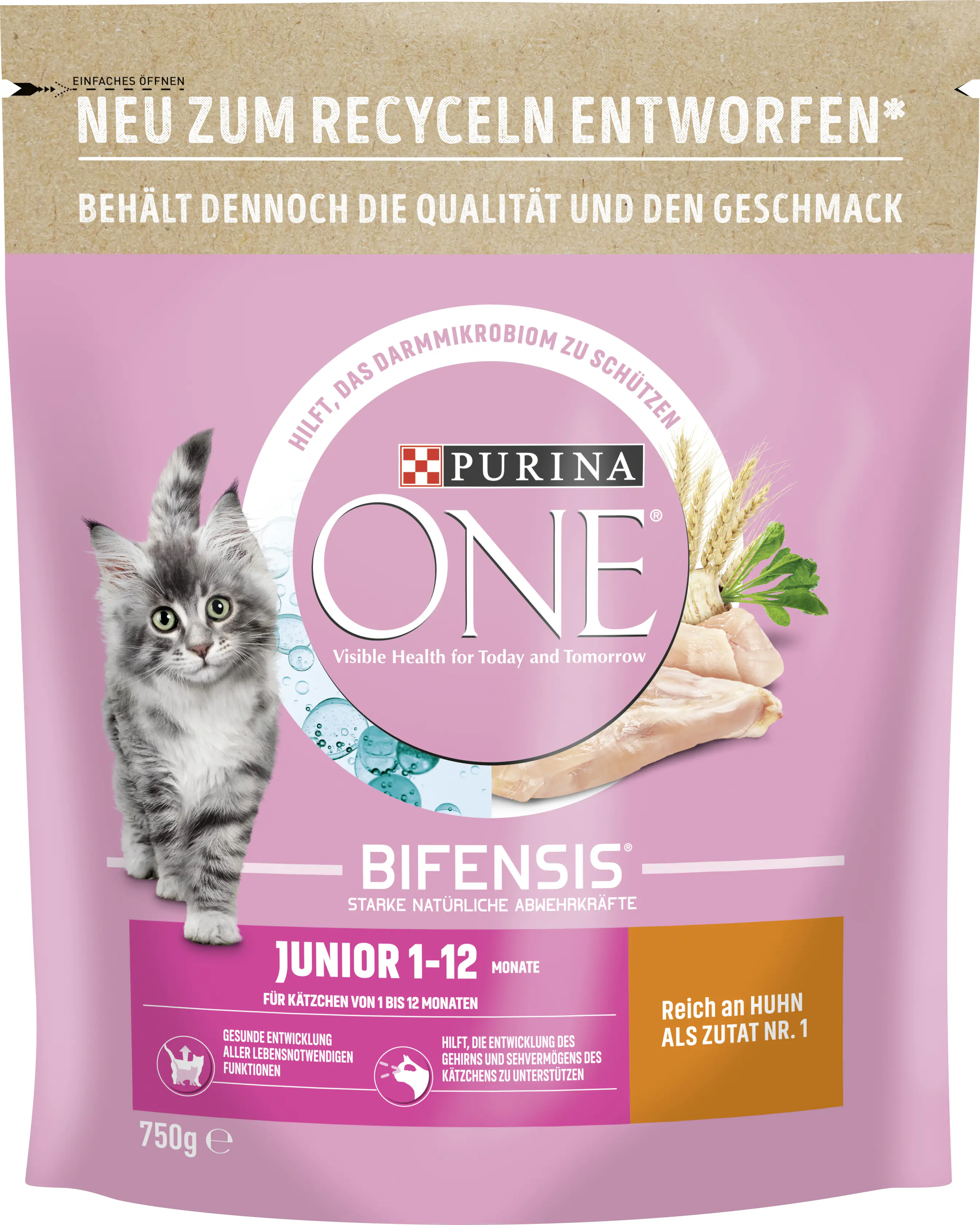 Purina ONE Junior reich an Huhn und Vollkorn-Getreide 750 g