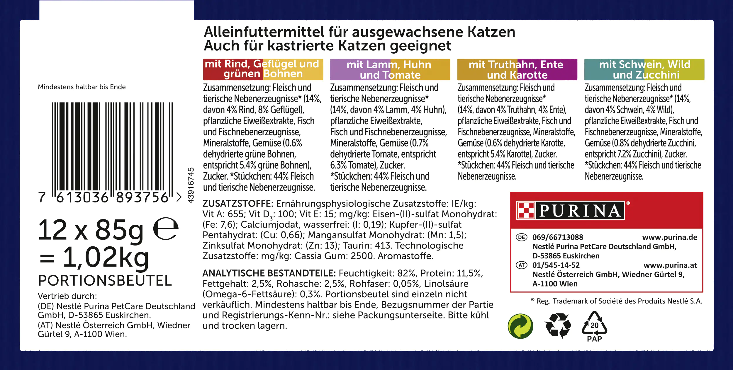 Felix So gut wie es aussieht Doppelt Lecker Rind & Geflügel 12x 85g