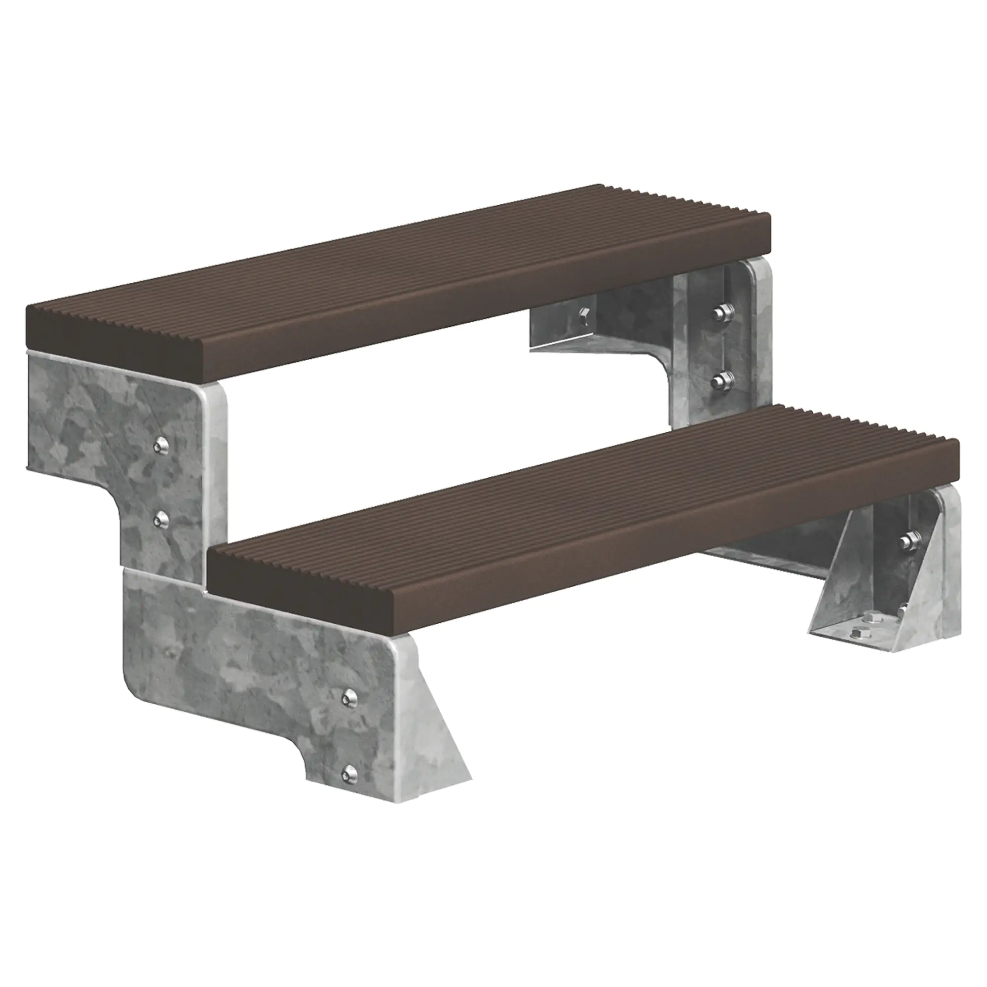 Dolle Außentreppe Gardentop 2 Stufen dunkelbraun ohne Geländer, Breite 80 cm, Trimax,