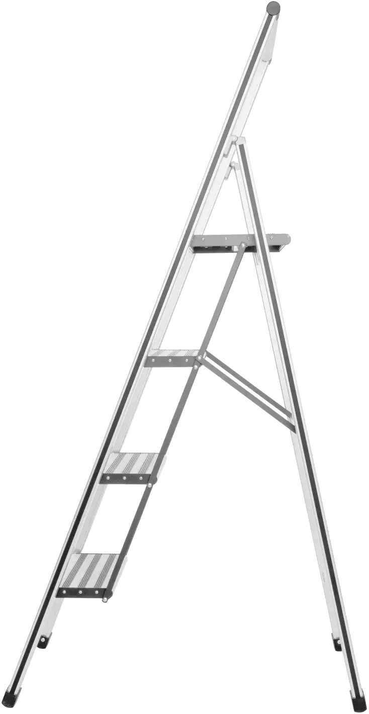 Wenko Trittleiter klappbar Sicherheitsleiter mit 4 rutschsicheren XXL-Stufen 2,80 m 