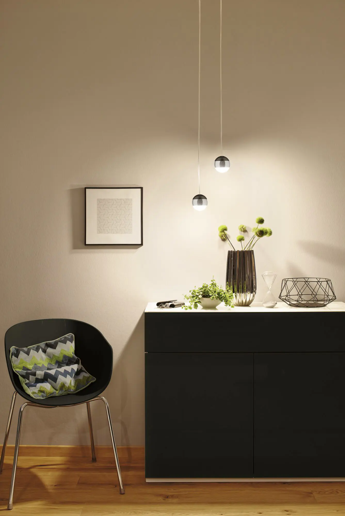 Paulmann URail LED Pendelleuchte Capsule ll schwarz matt chrom 8,7 x 130 cm warmweiß 