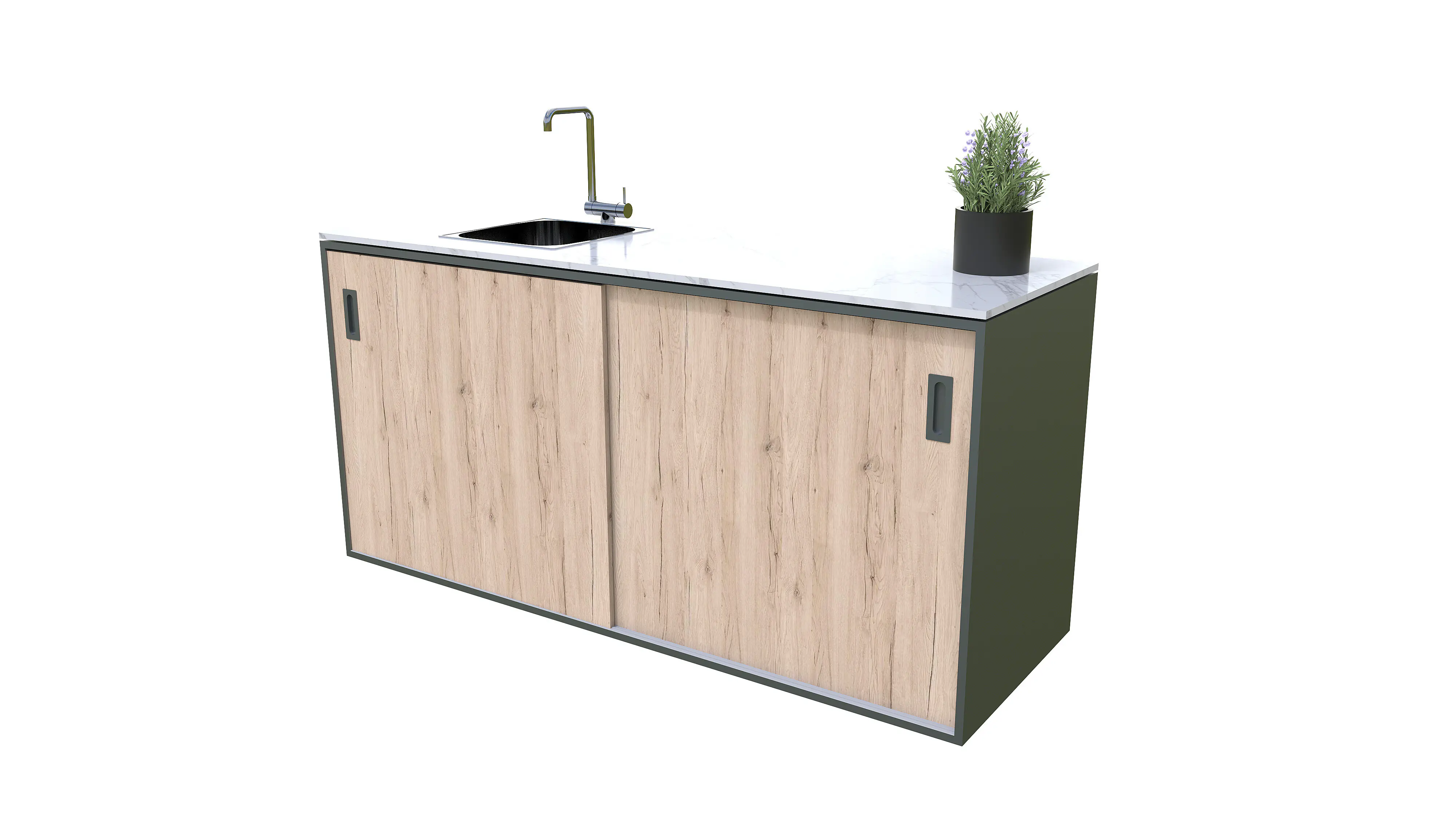 Bellano Living Element für Outdoorküchen mit Spüle links und 2 Türen eiche Bellano Living Element für Outdoorküchen mit Spüle links und 2 Türen eiche